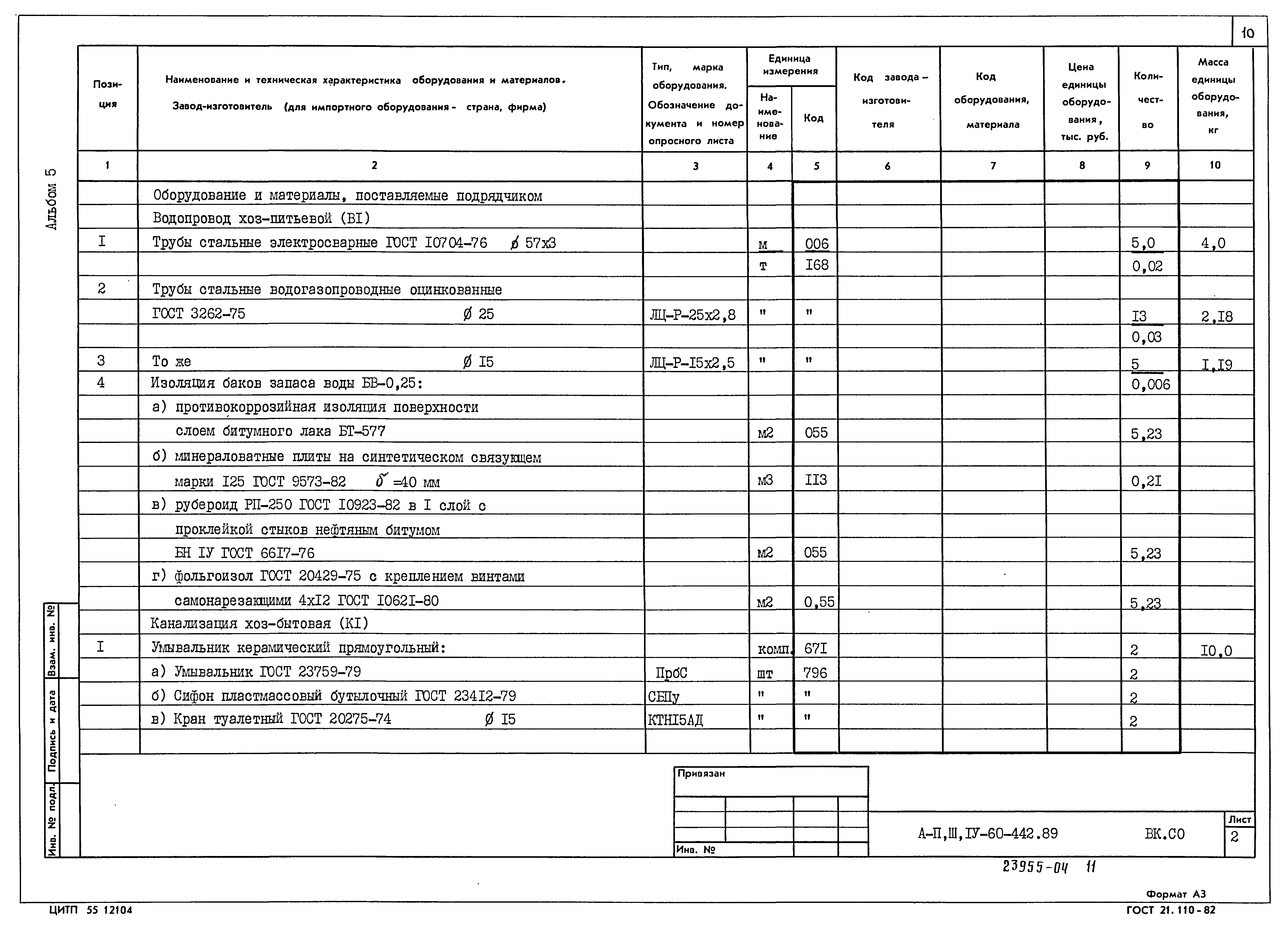 Типовой проект А-II,III,IV-60-442.89