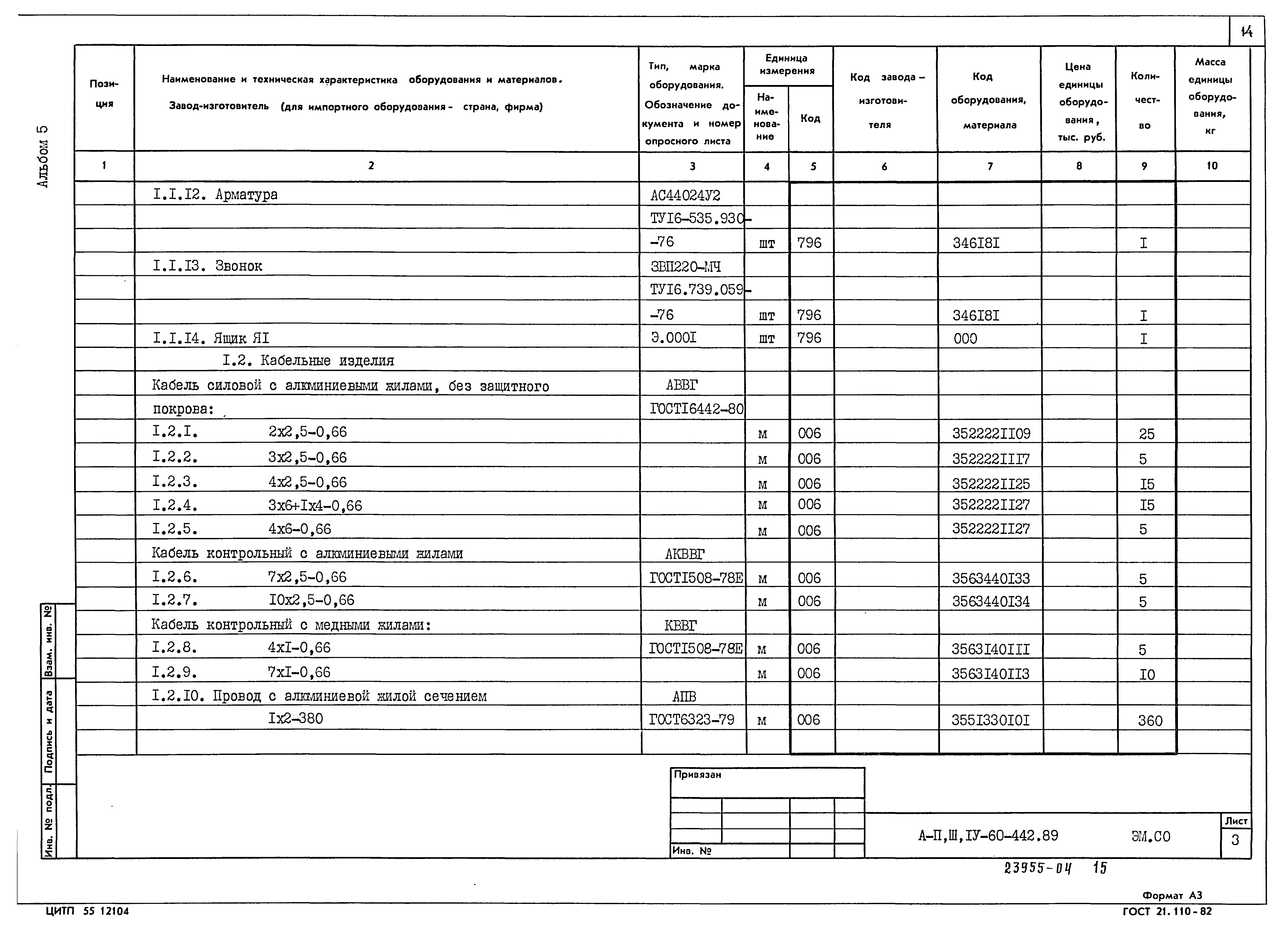 Типовой проект А-II,III,IV-60-442.89