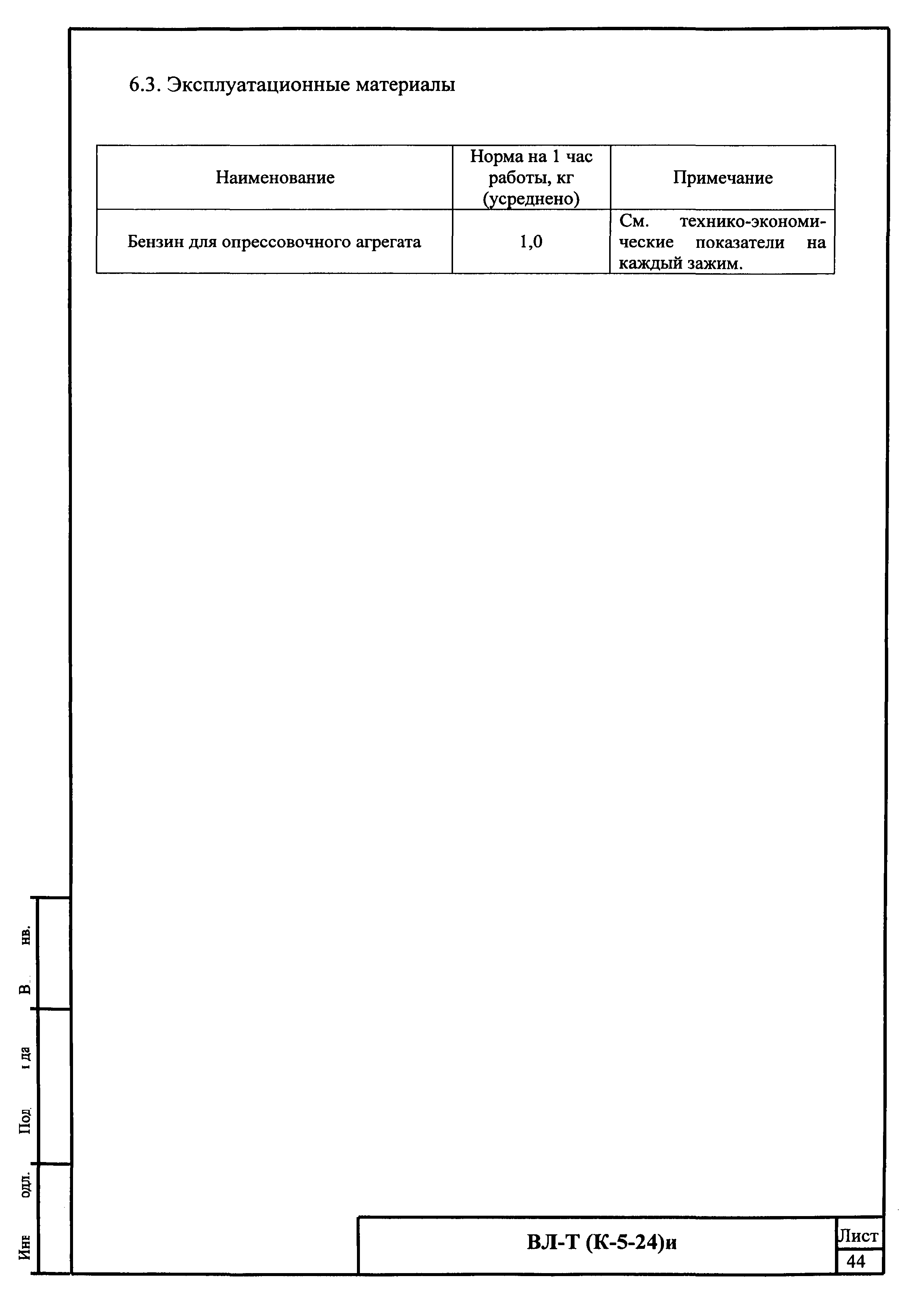 Технологическая карта К-5-24-4и