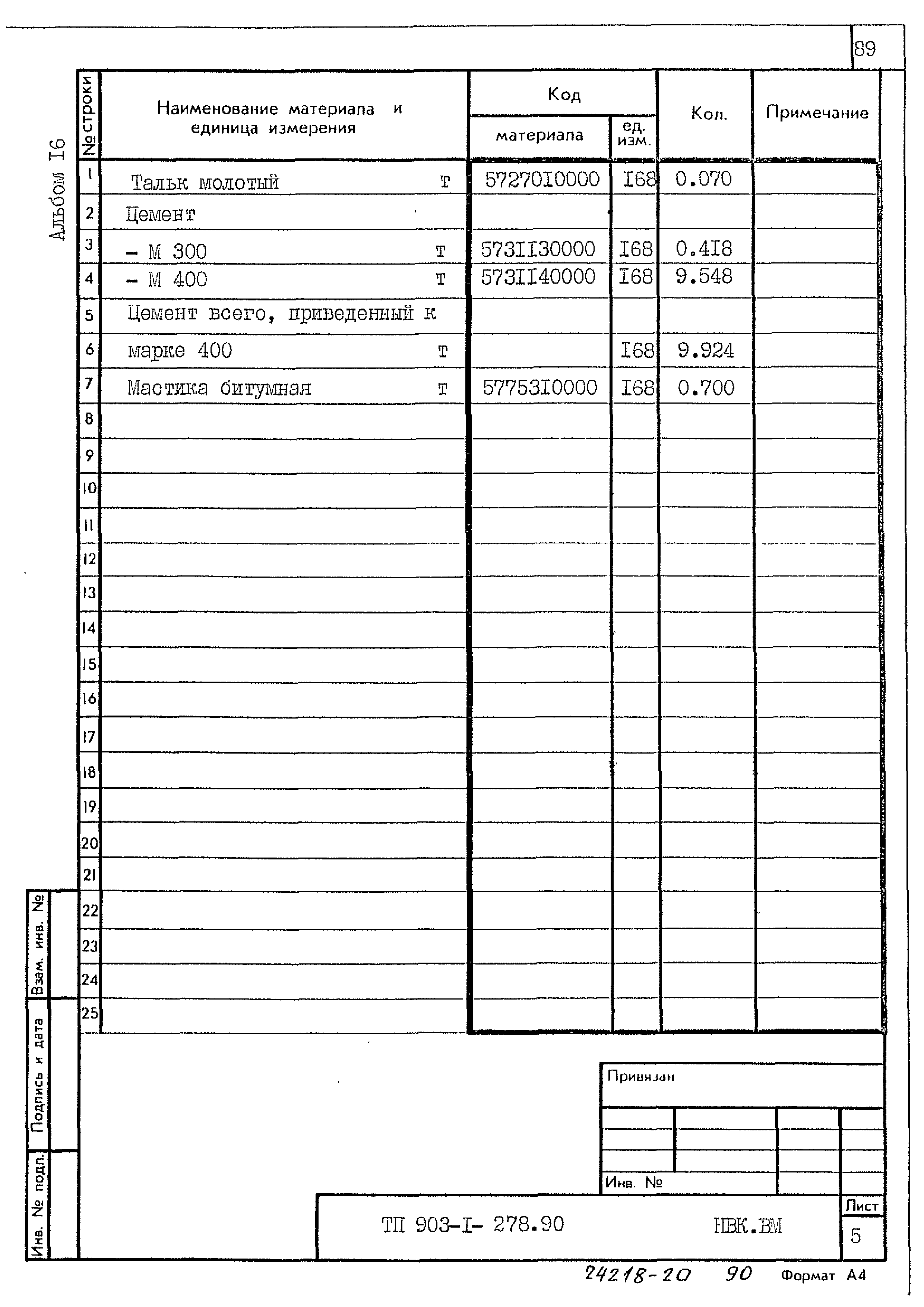 Типовой проект 903-1-278.90