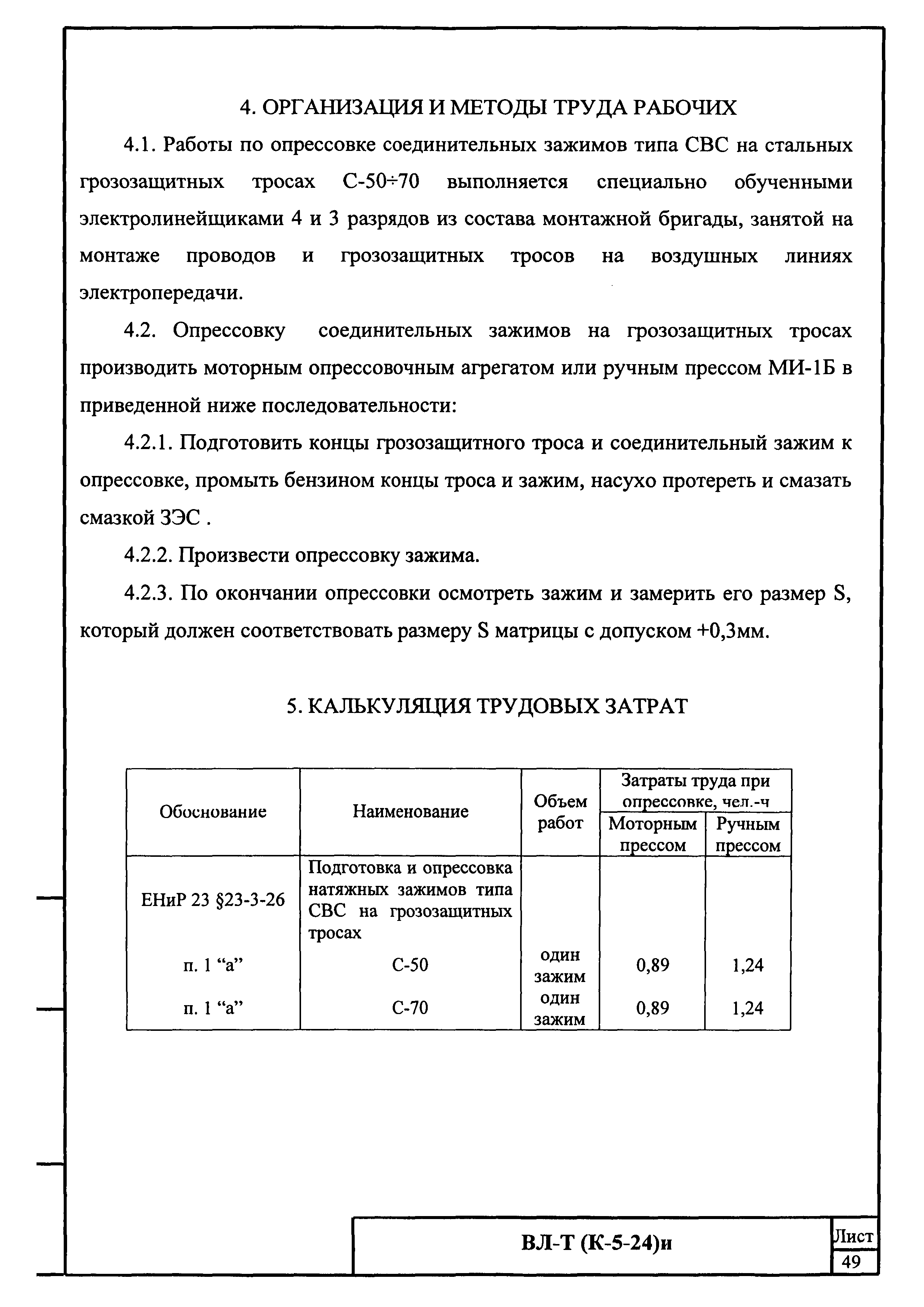 Технологическая карта К-5-24-5и