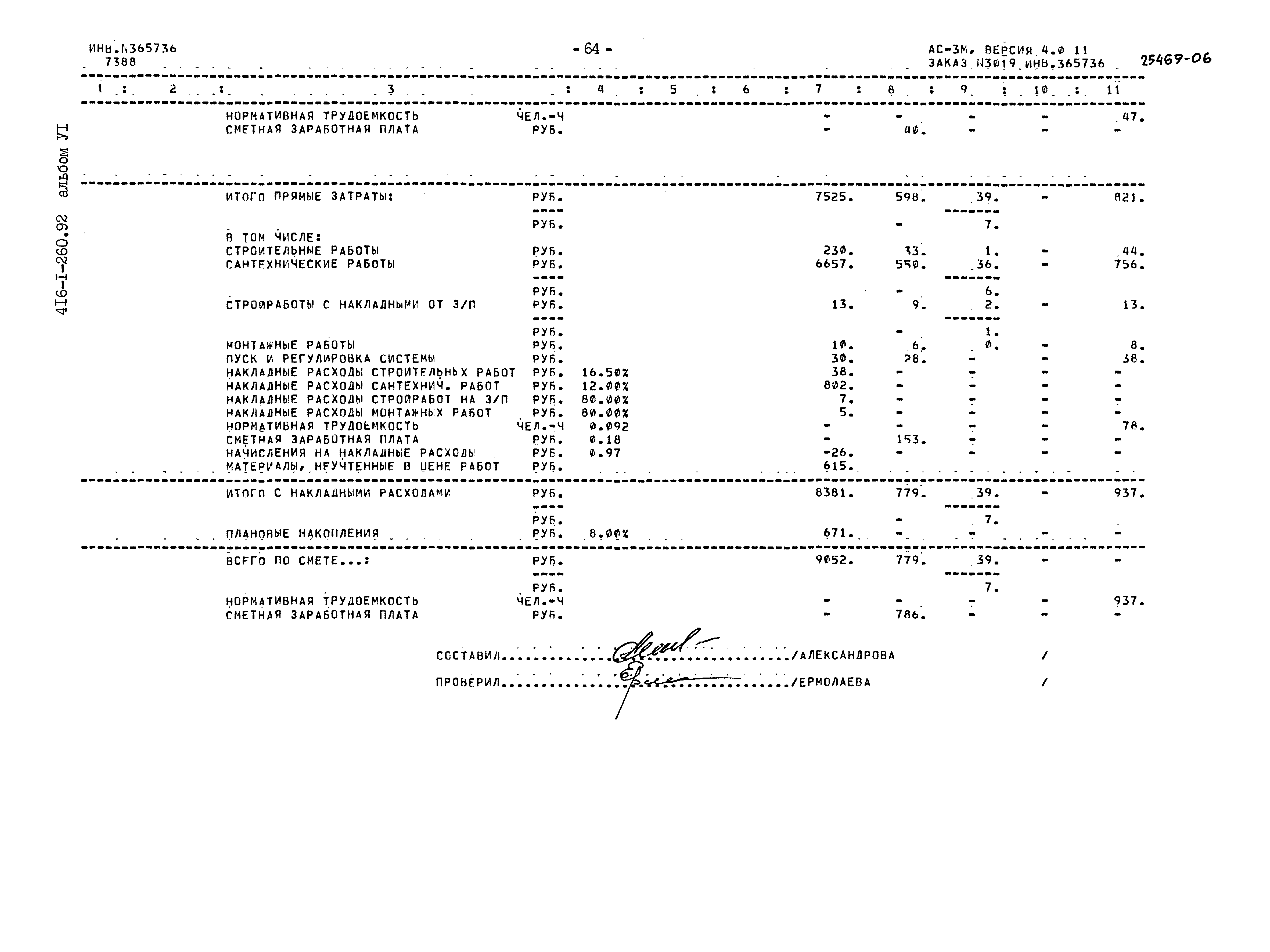 Типовой проект 416-1-260.92