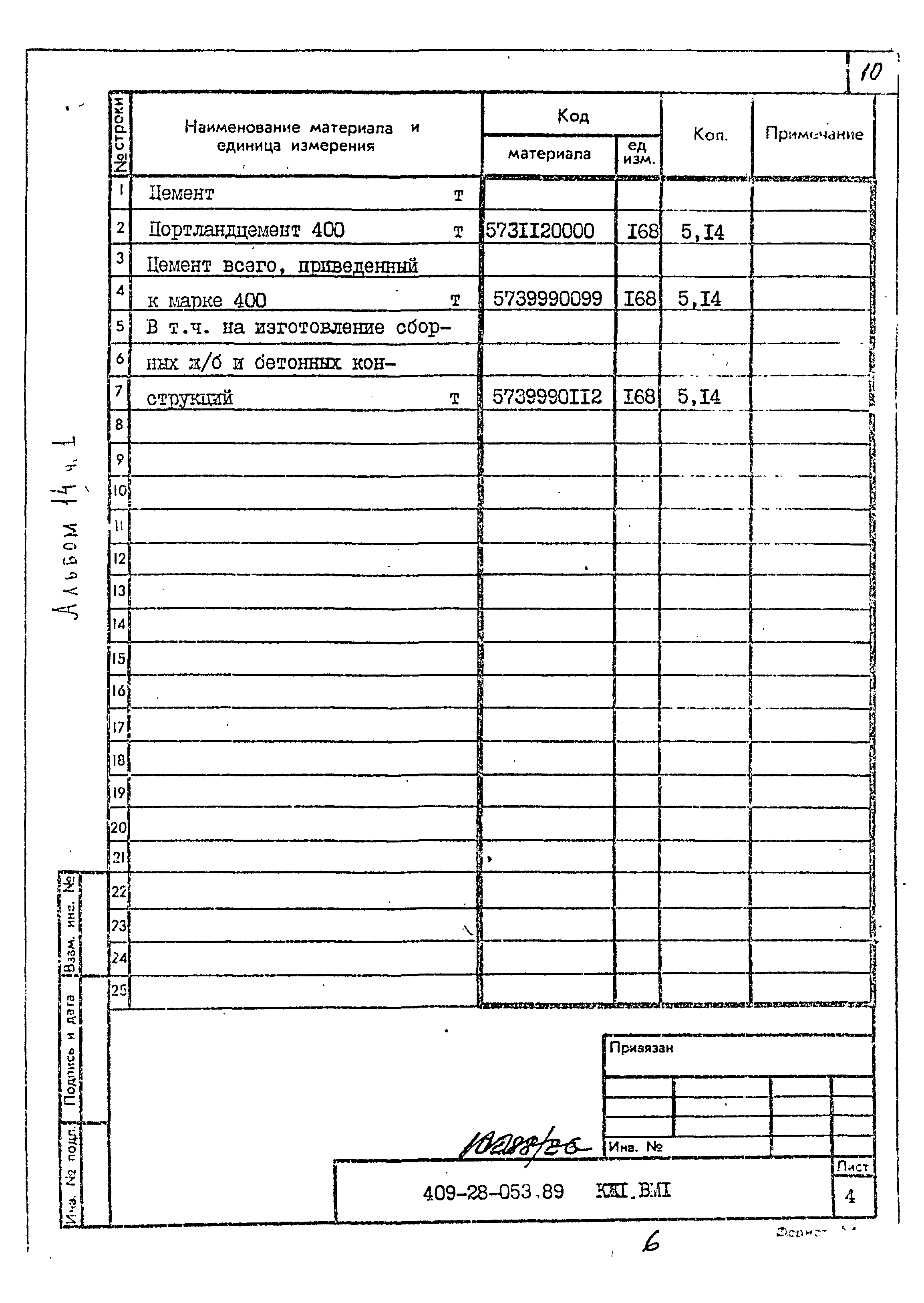 Типовые проектные решения 409-28-053.89