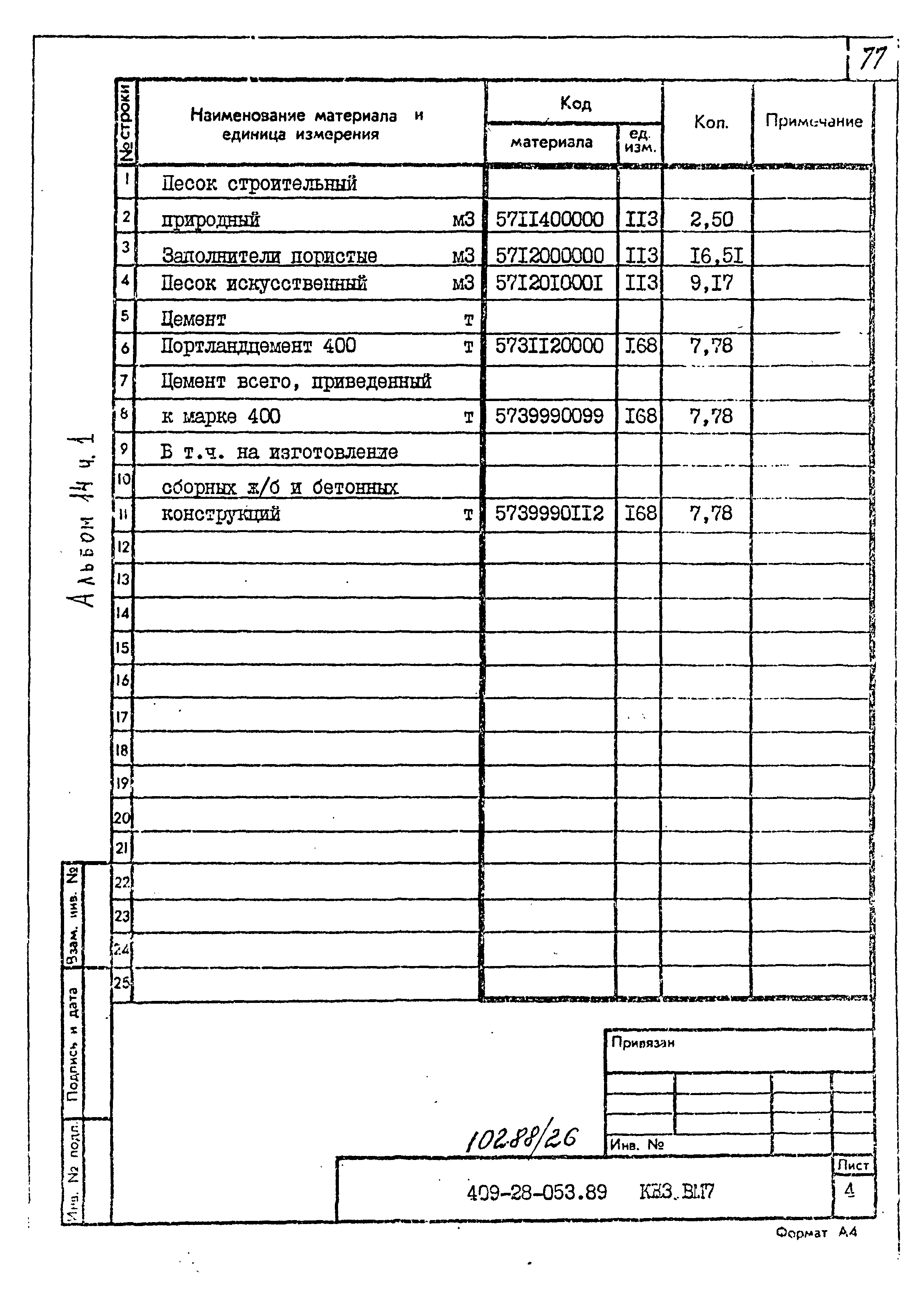 Типовые проектные решения 409-28-053.89