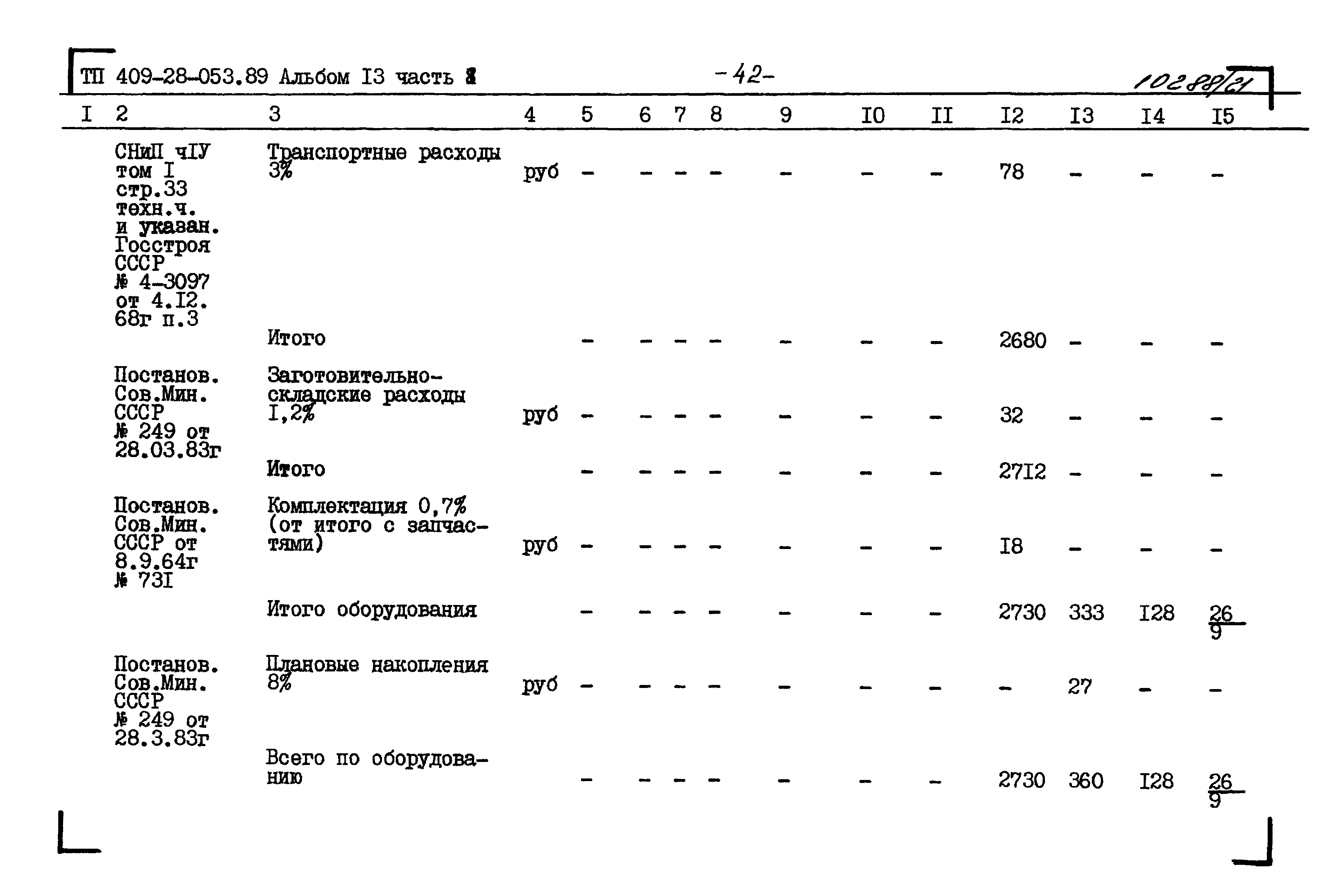 Типовые проектные решения 409-28-053.89