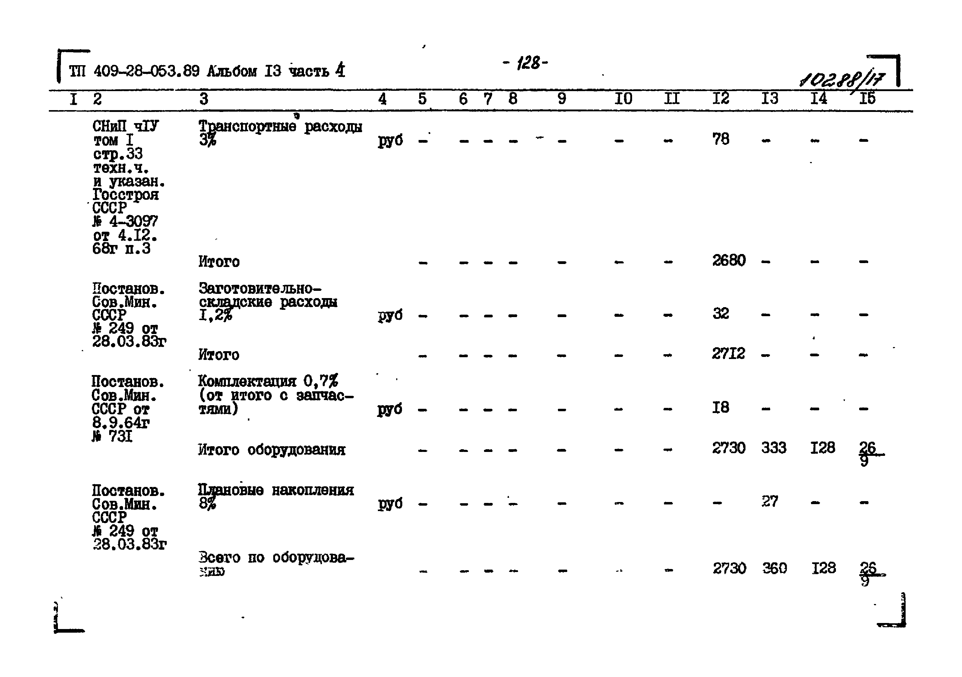 Типовые проектные решения 409-28-053.89