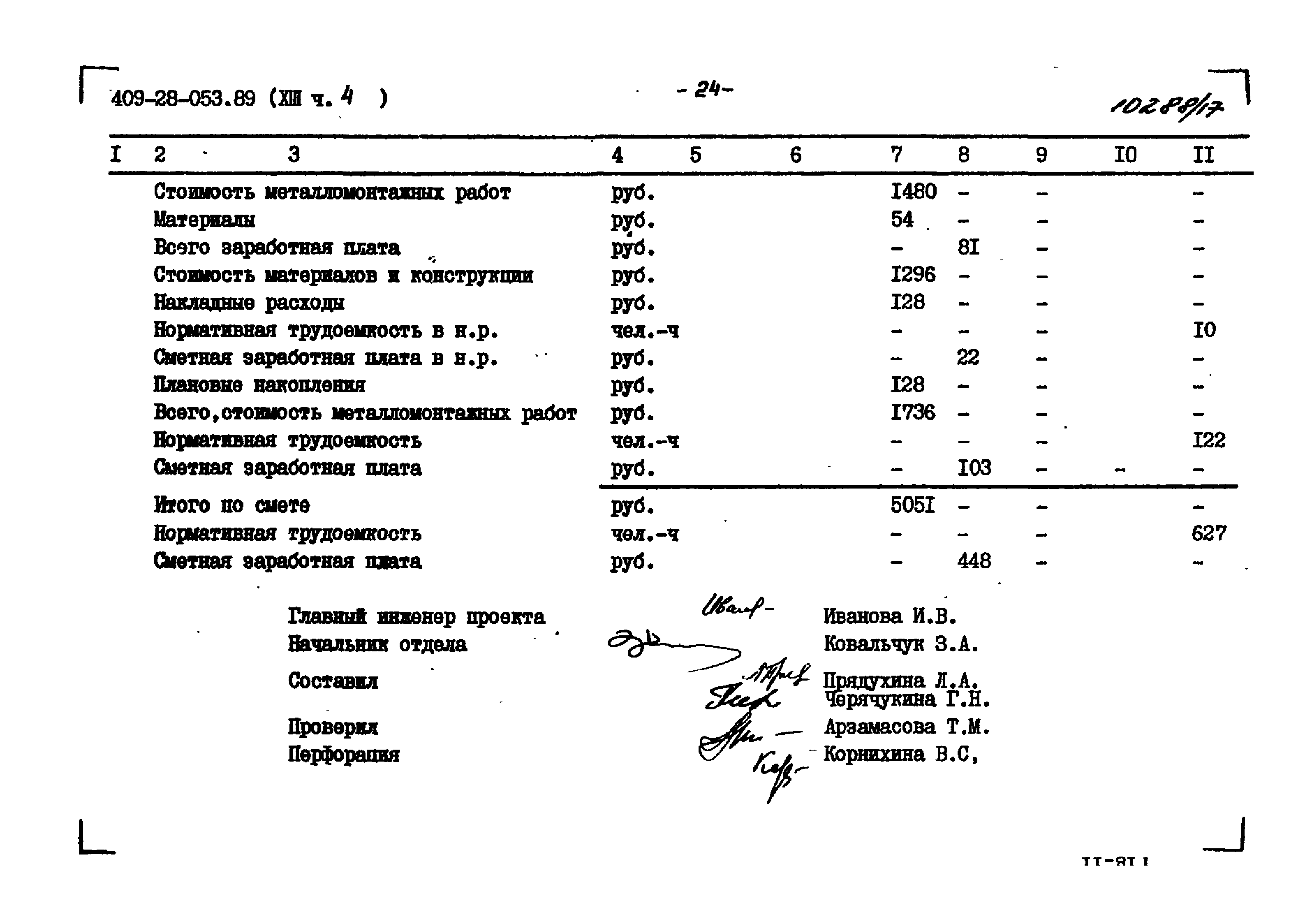 Типовые проектные решения 409-28-053.89