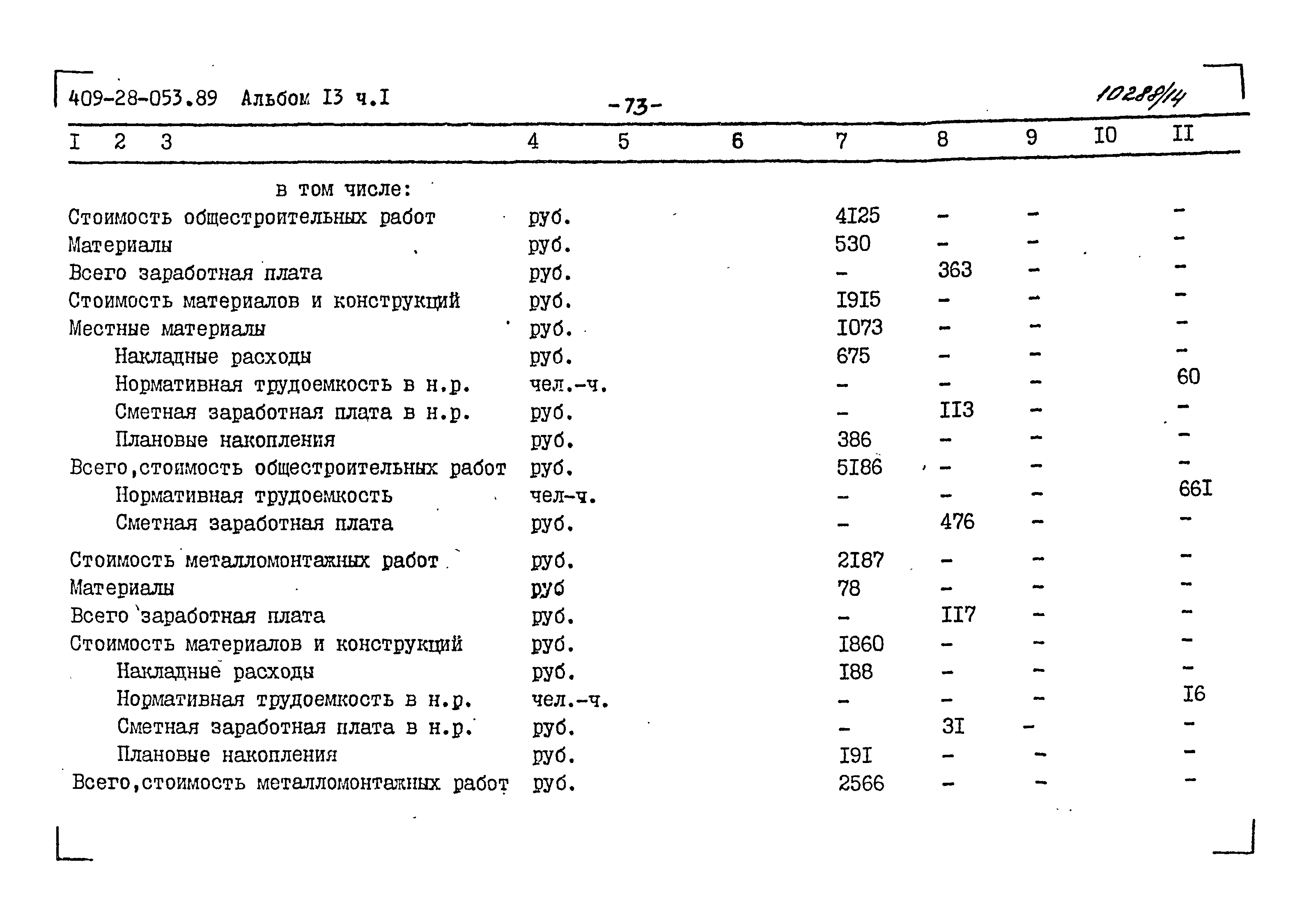 Типовые проектные решения 409-28-053.89