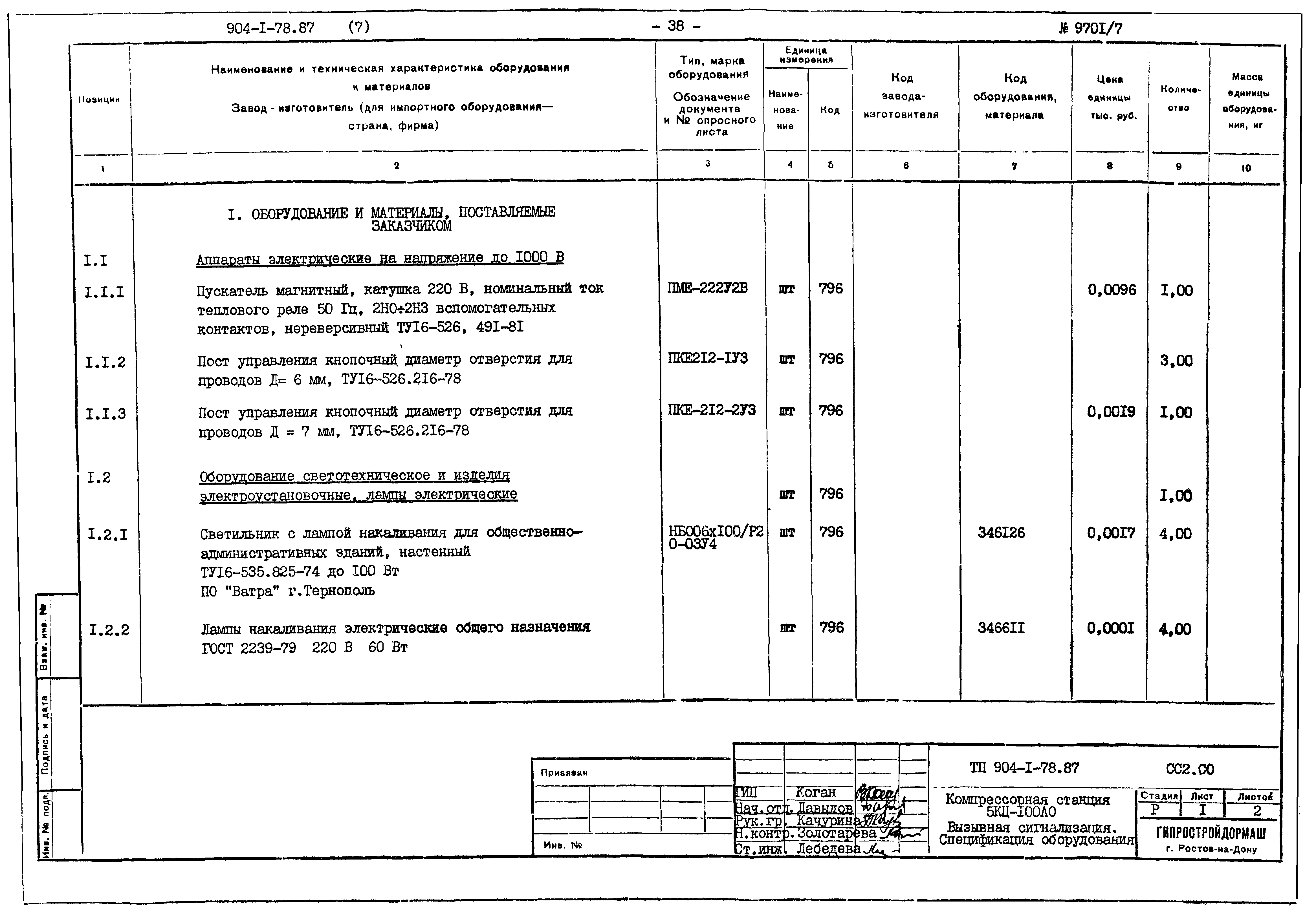 Типовой проект 904-1-78.87