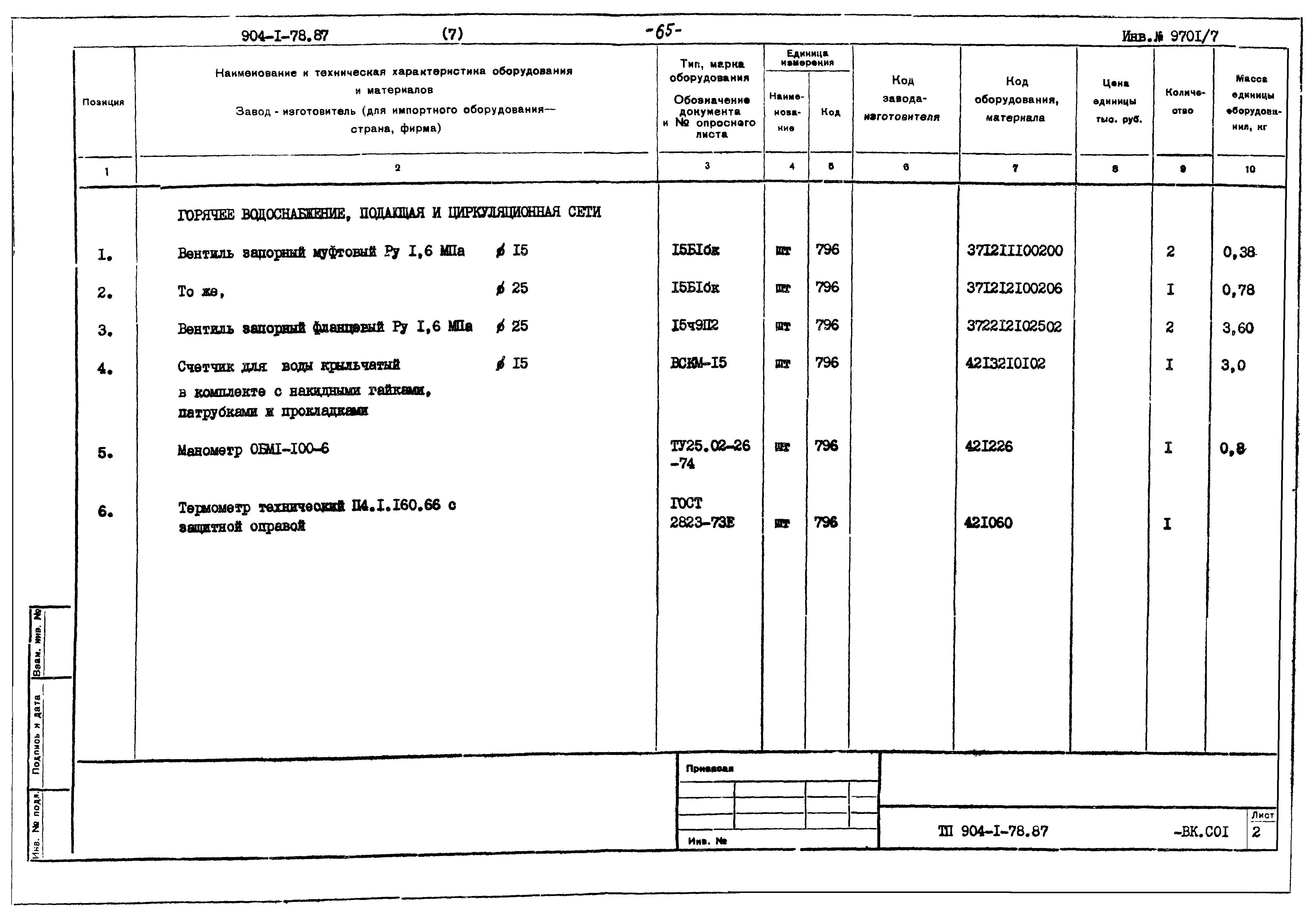 Типовой проект 904-1-78.87