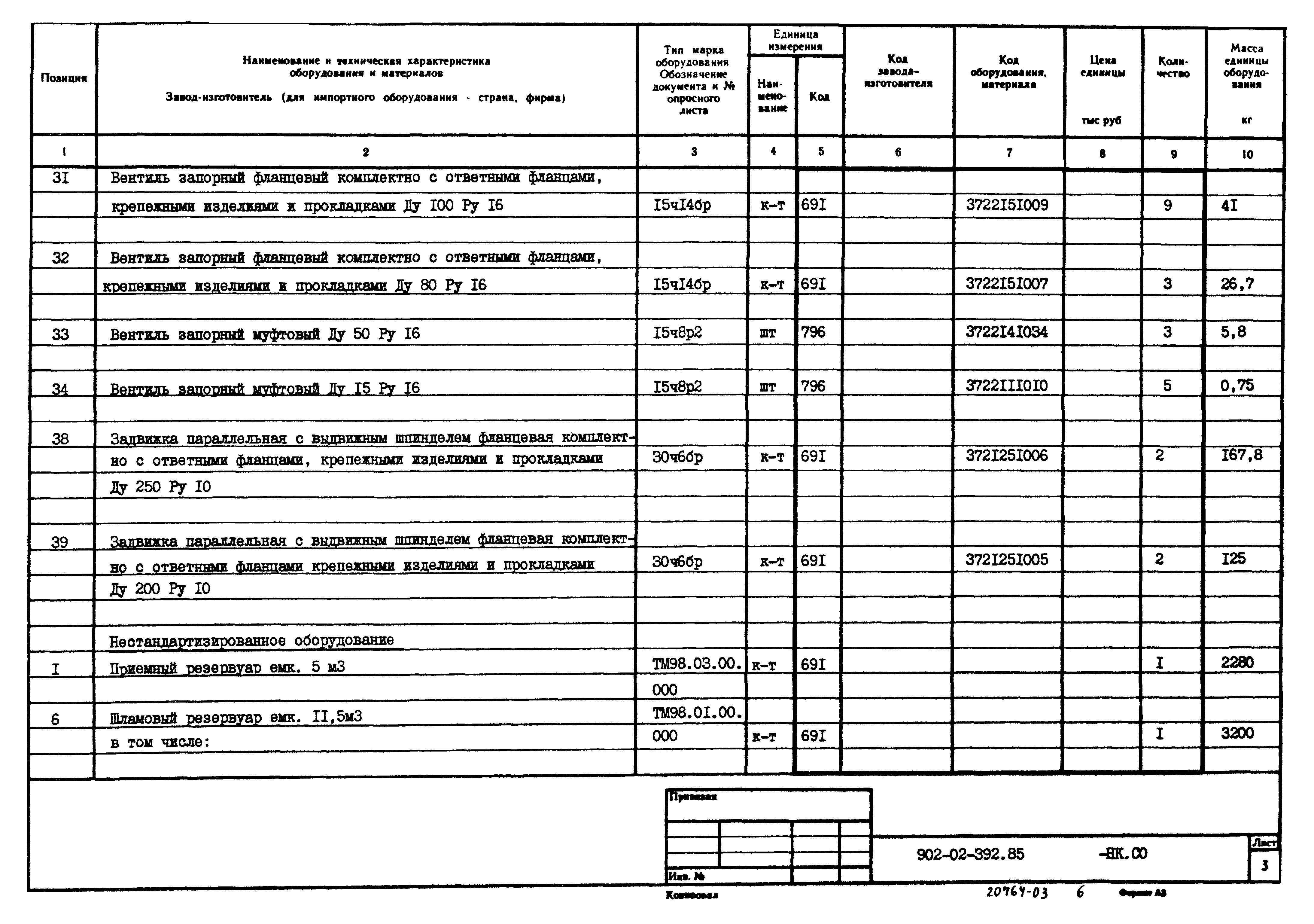 Типовые проектные решения 902-02-392.85