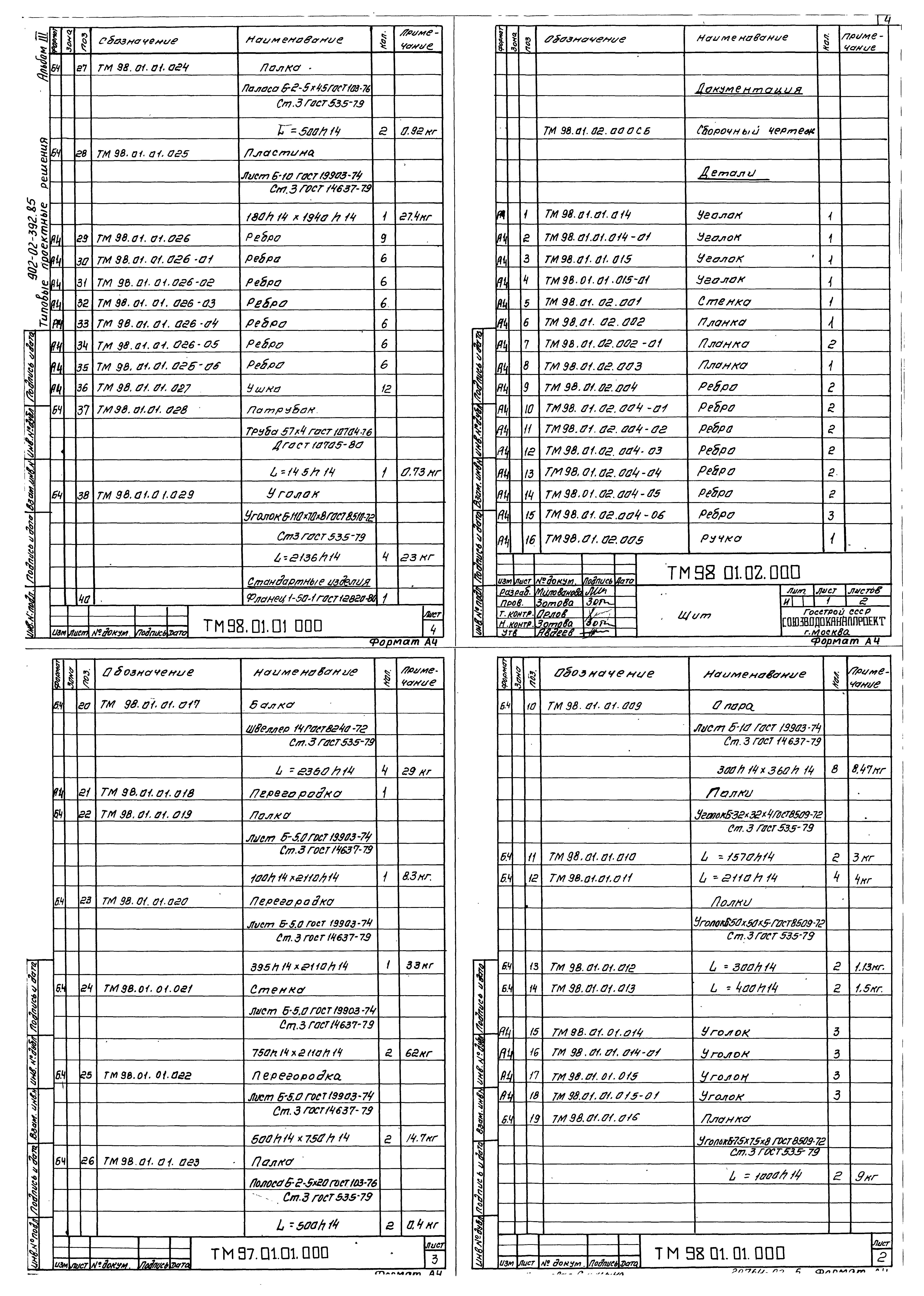 Типовые проектные решения 902-02-392.85