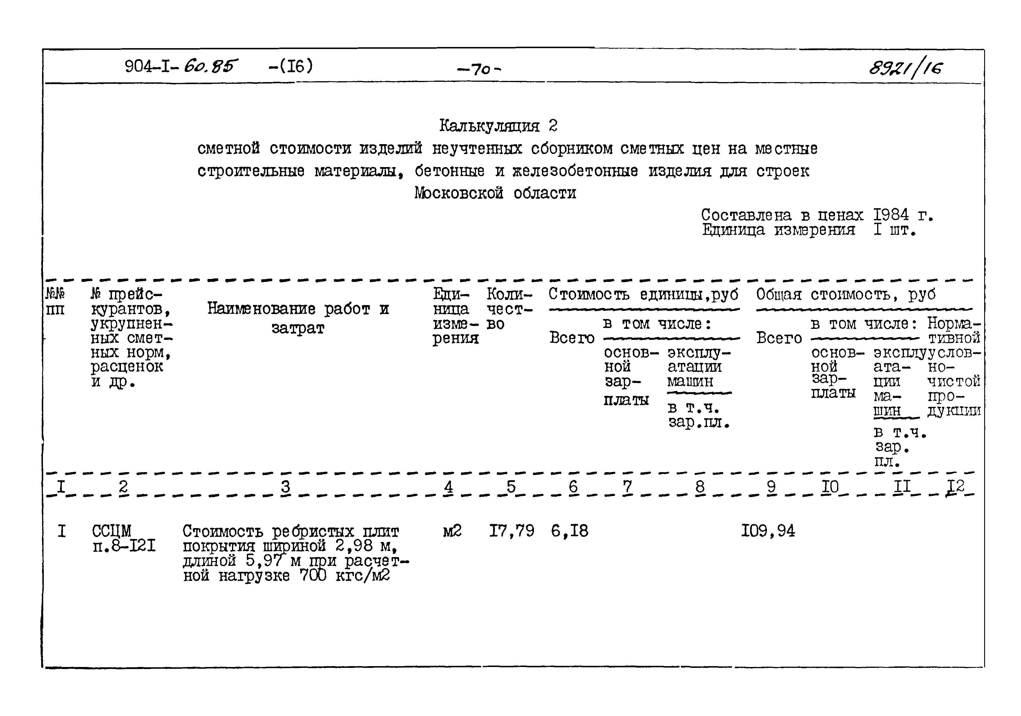 Типовой проект 904-1-60.85