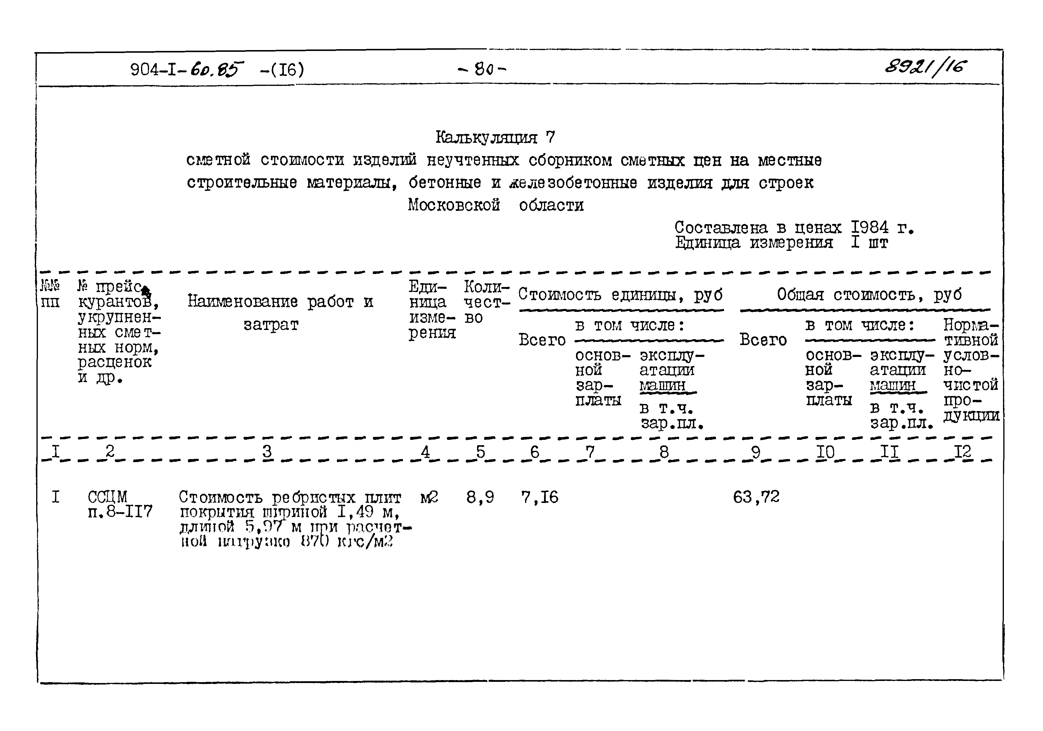 Типовой проект 904-1-60.85