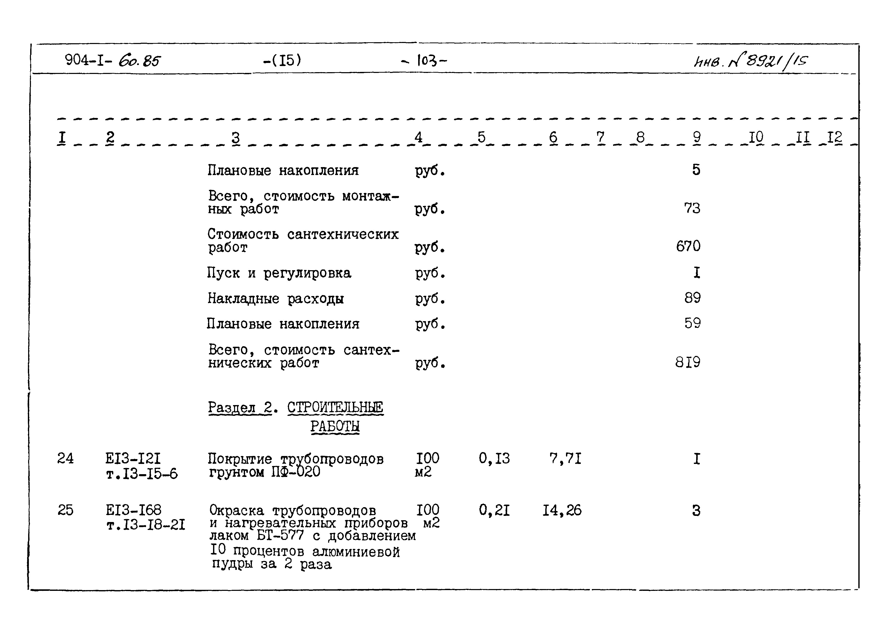 Типовой проект 904-1-60.85