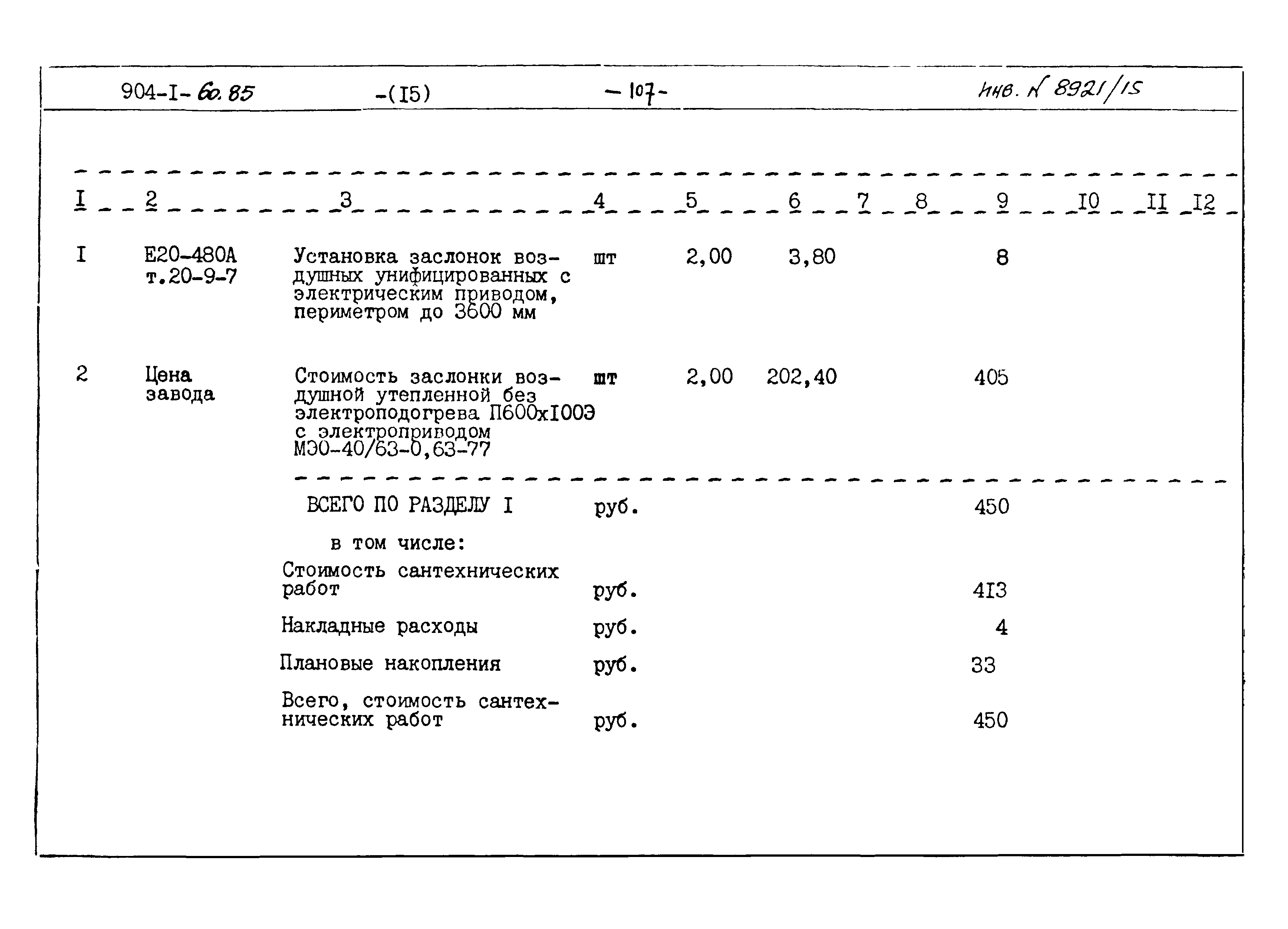 Типовой проект 904-1-60.85
