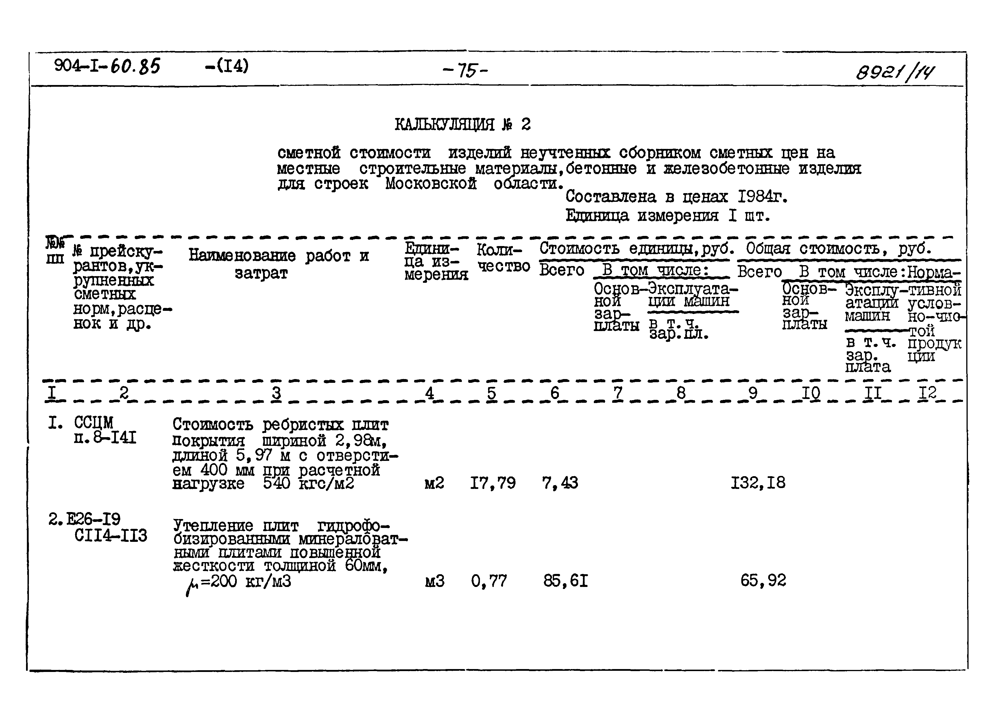 Типовой проект 904-1-60.85