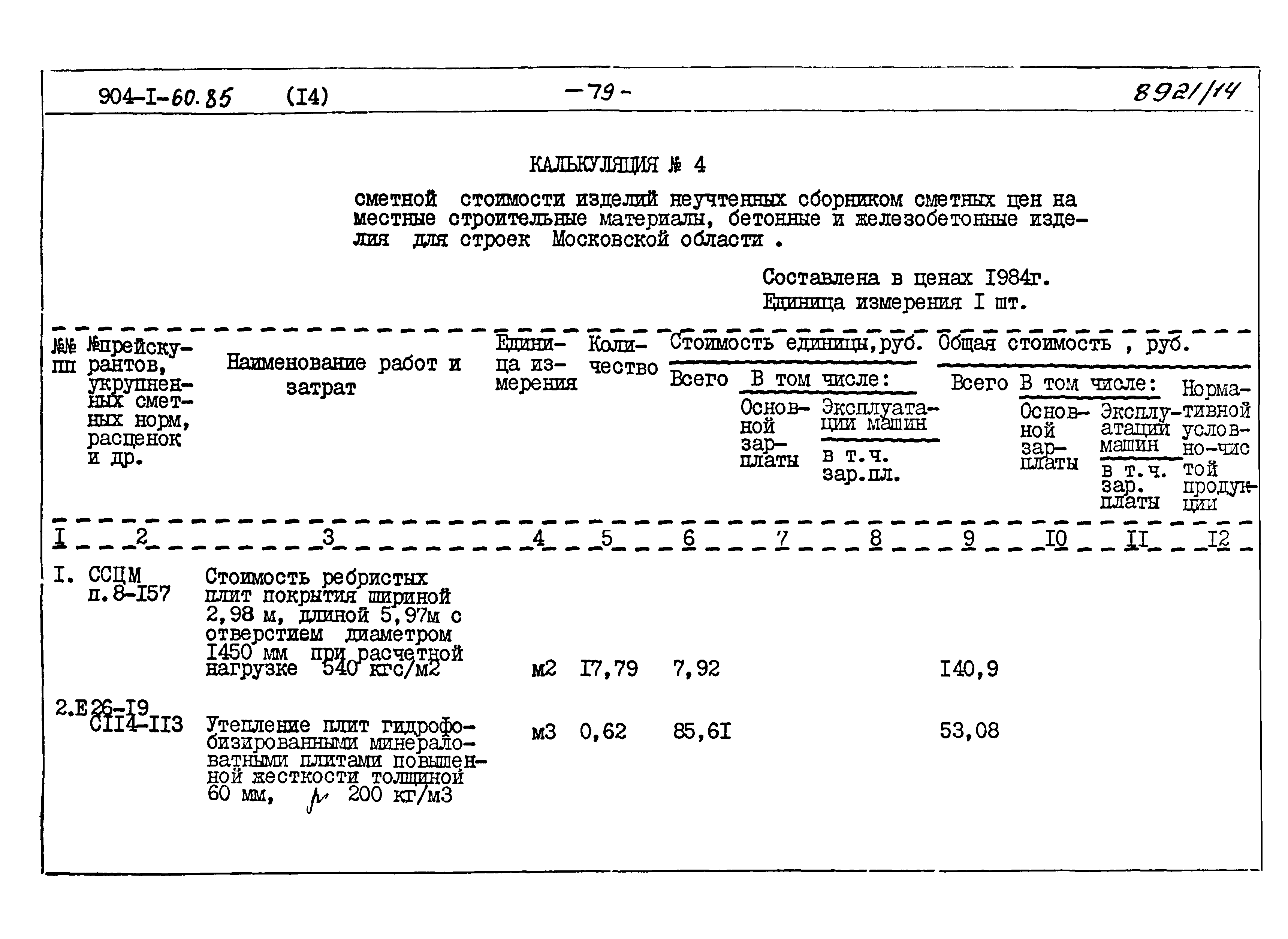 Типовой проект 904-1-60.85