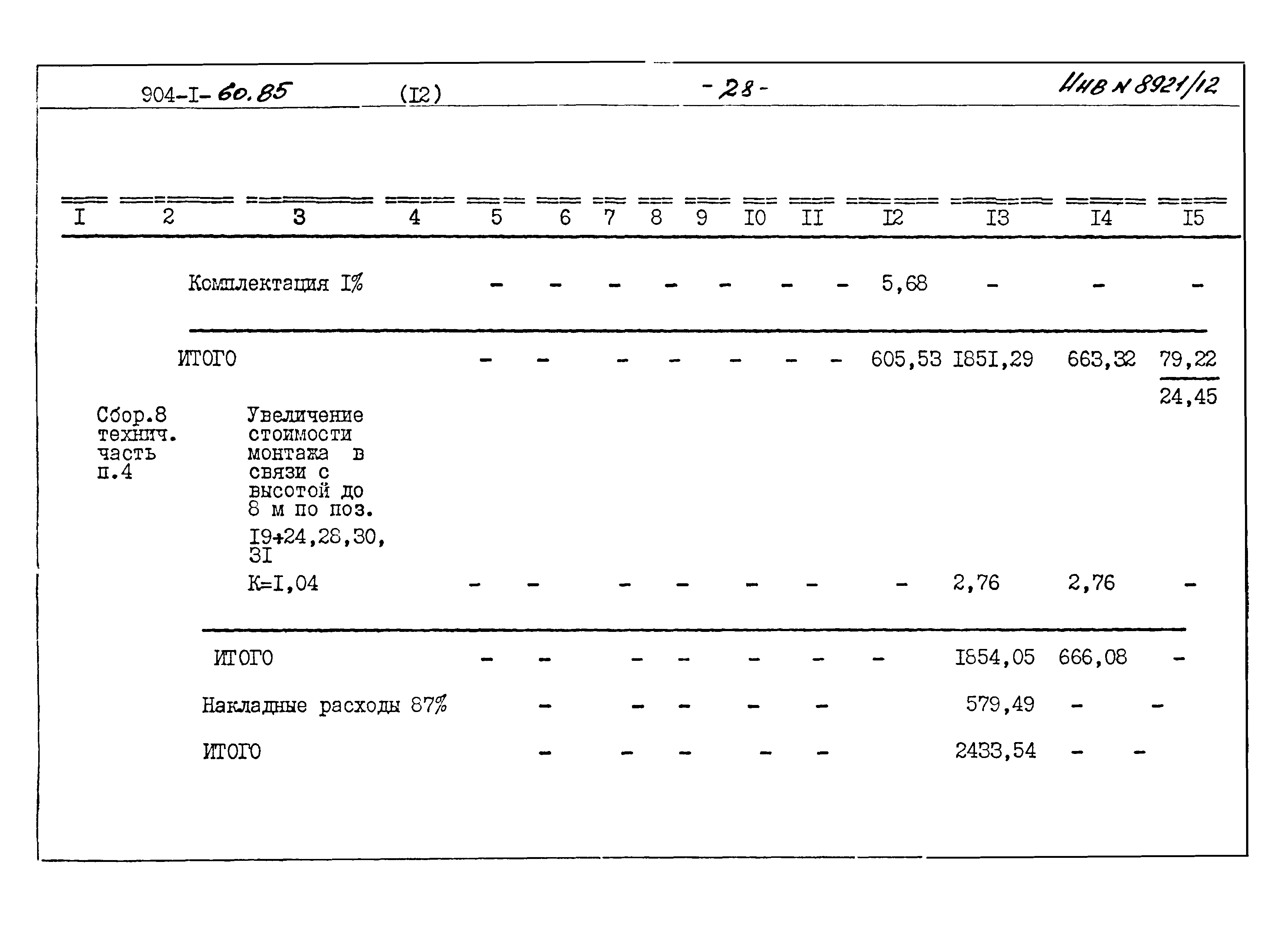 Типовой проект 904-1-60.85