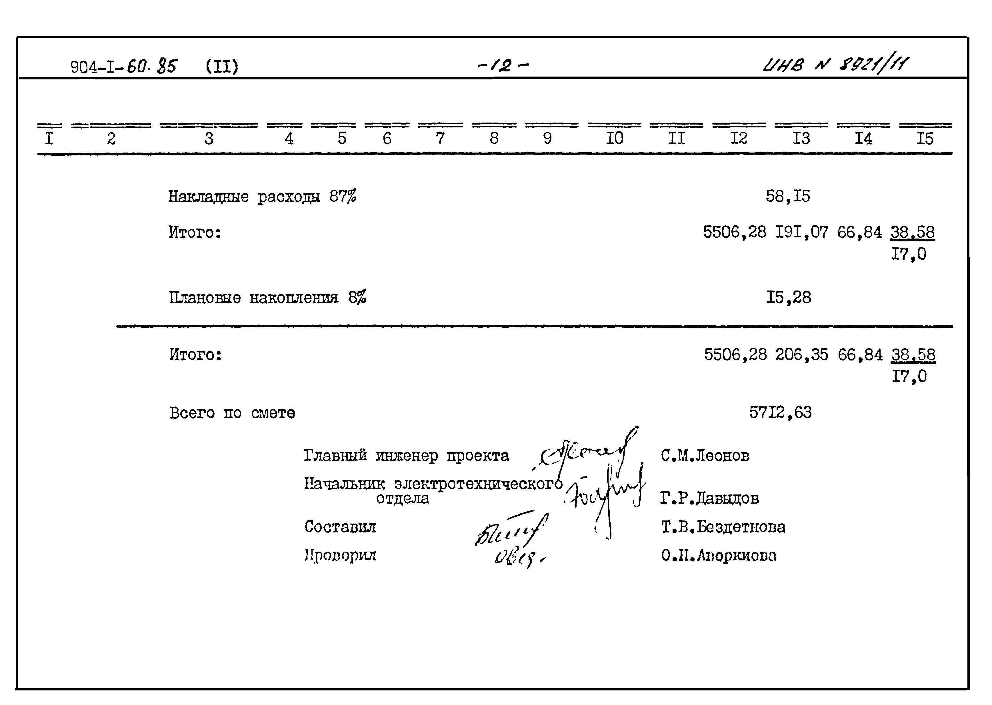Типовой проект 904-1-60.85