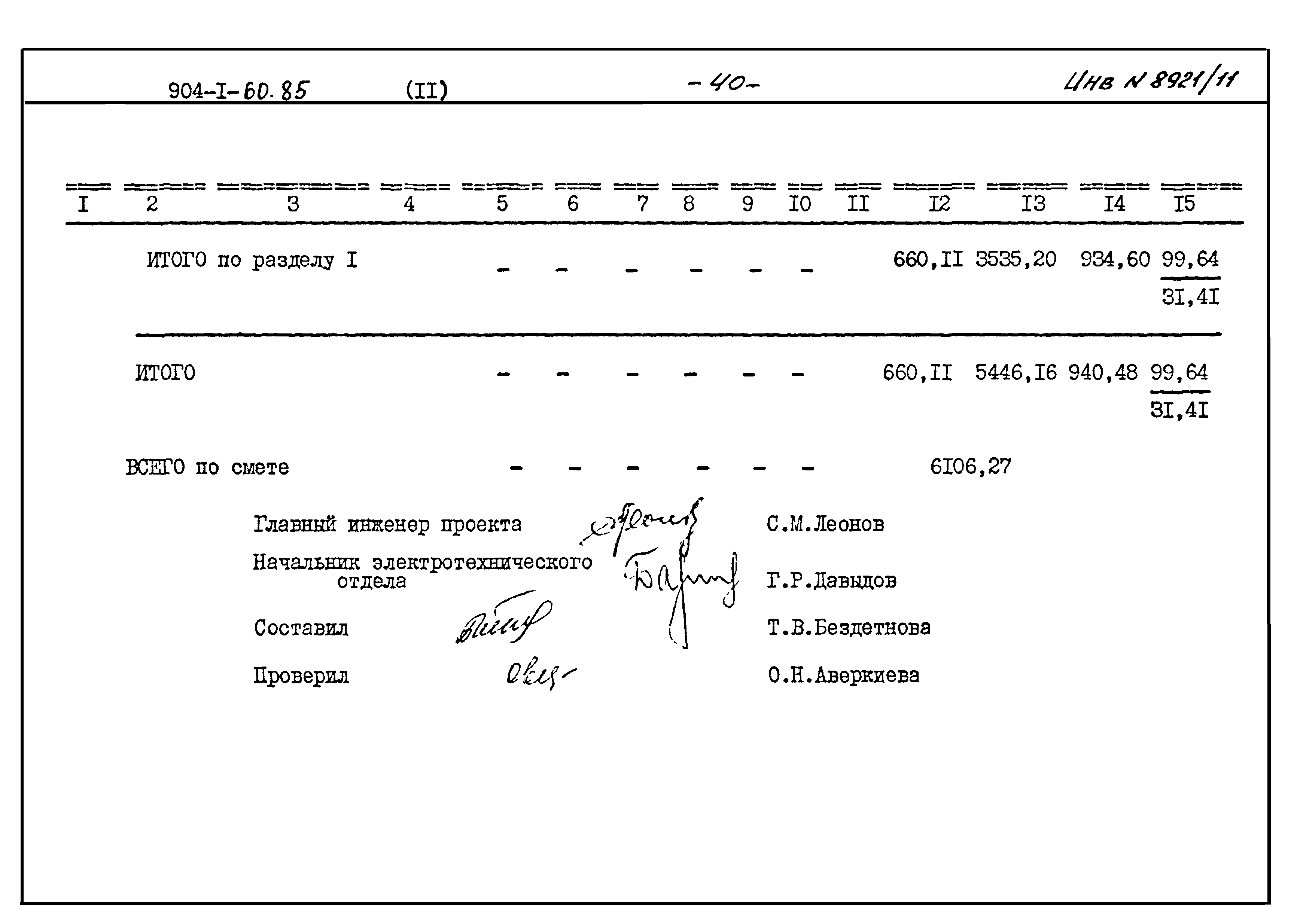 Типовой проект 904-1-60.85
