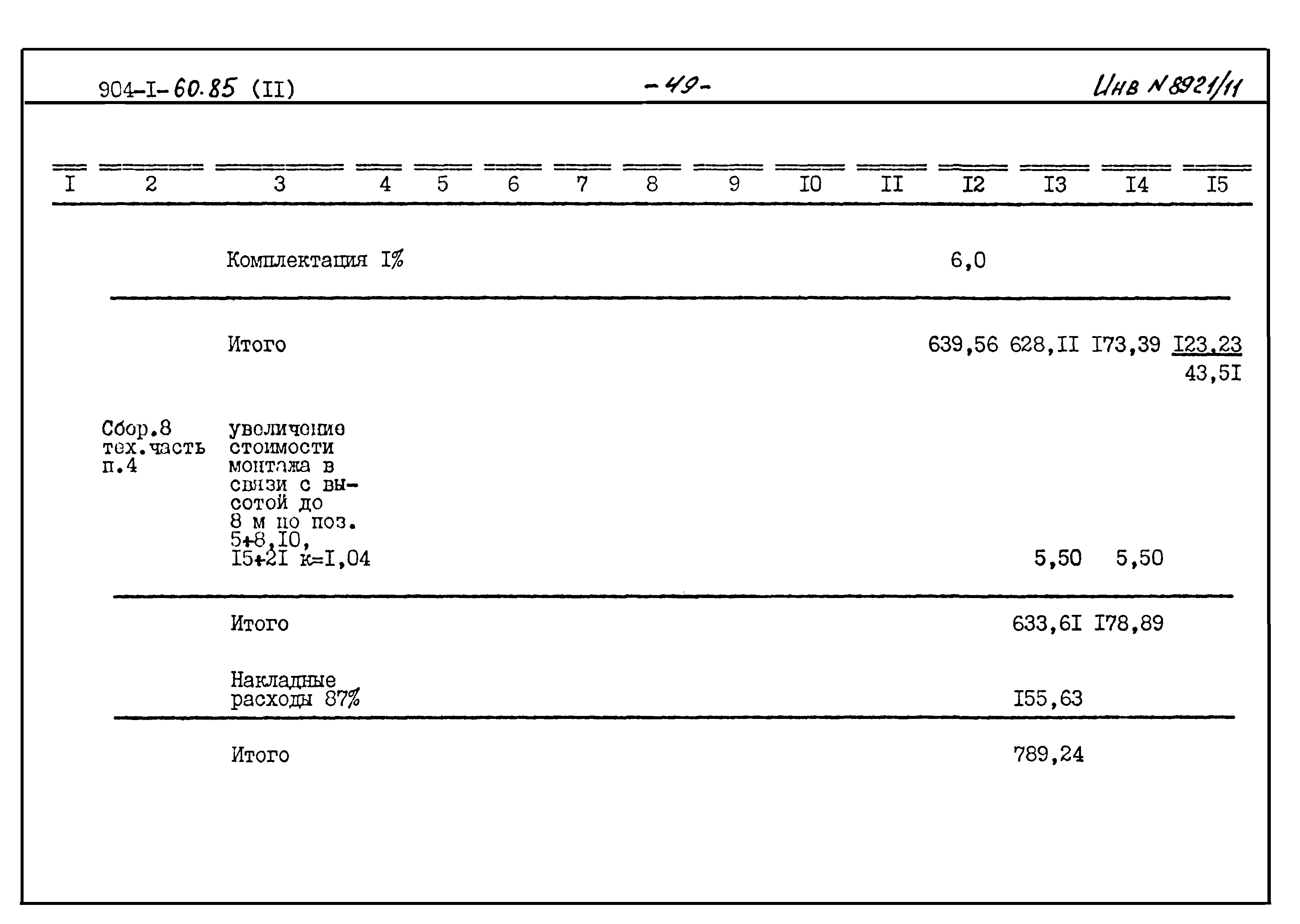 Типовой проект 904-1-60.85