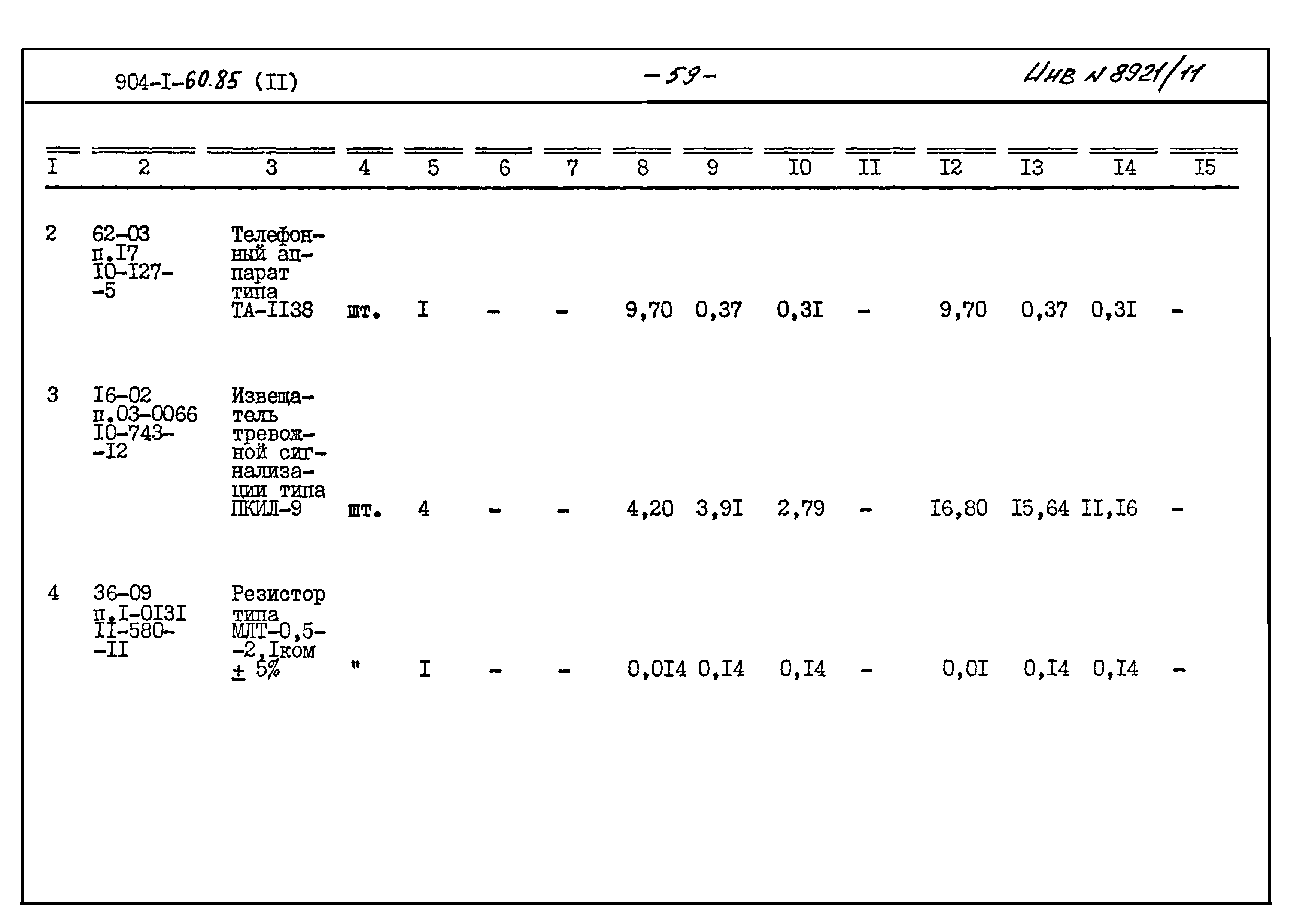 Типовой проект 904-1-60.85