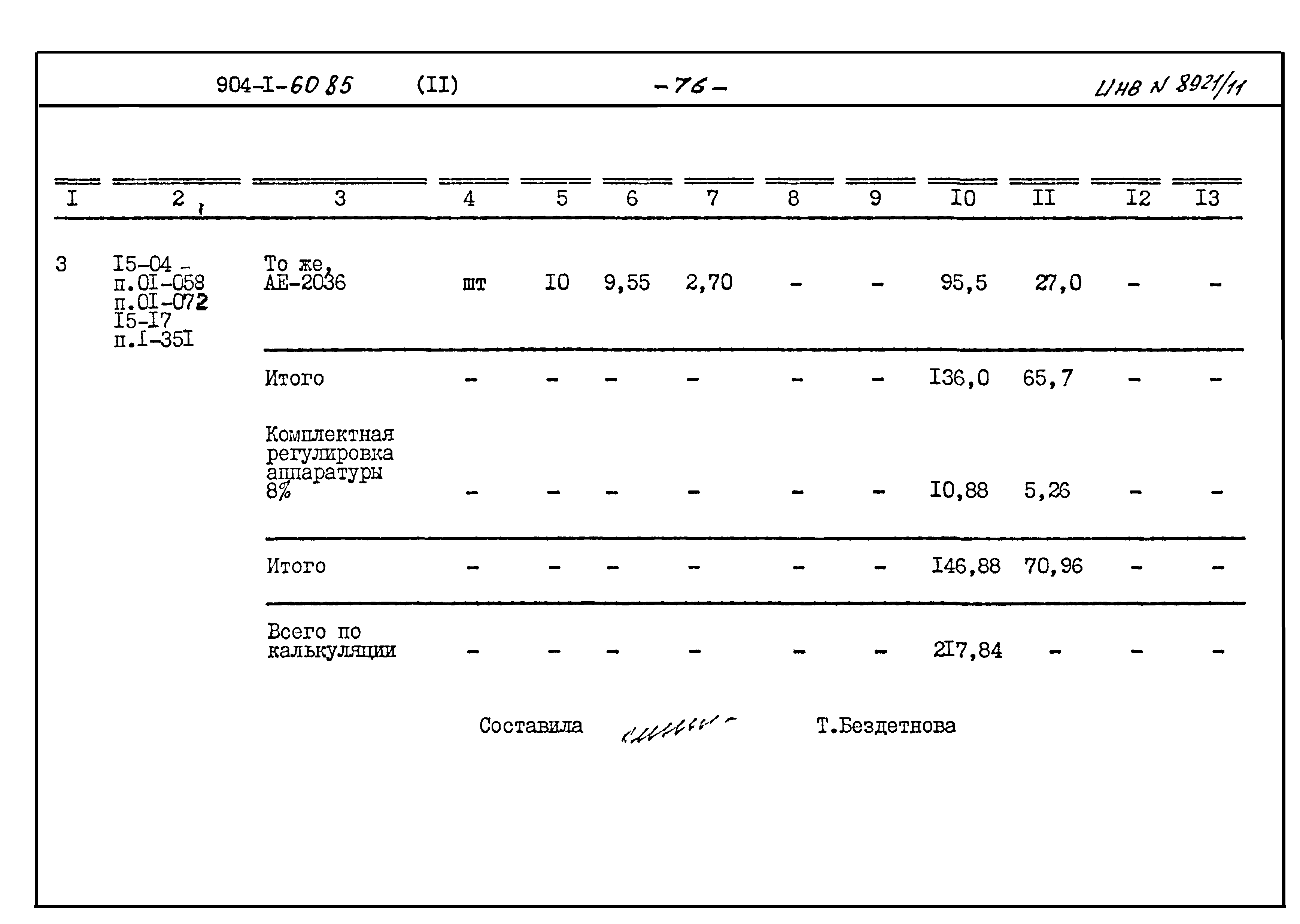 Типовой проект 904-1-60.85