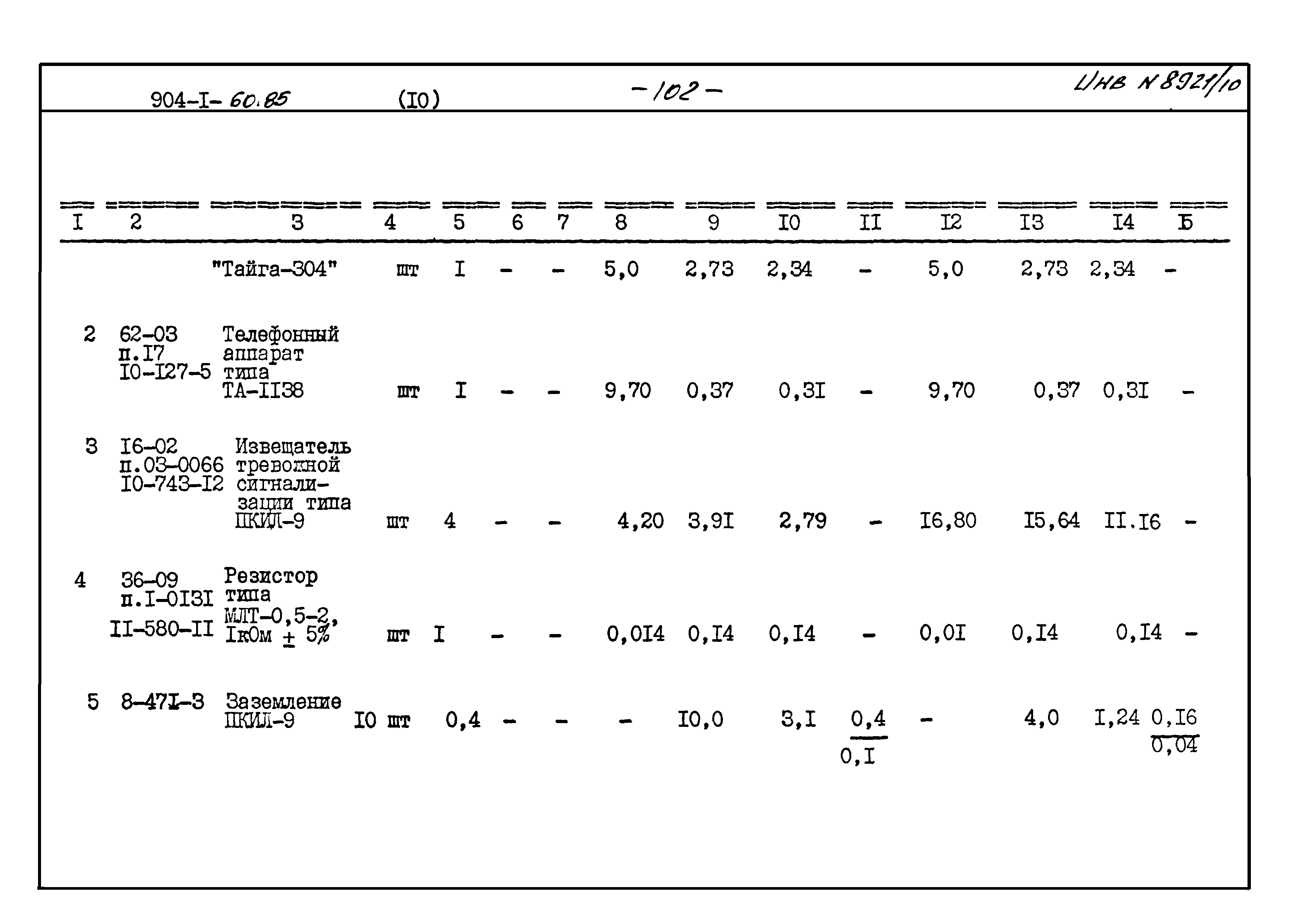 Типовой проект 904-1-60.85