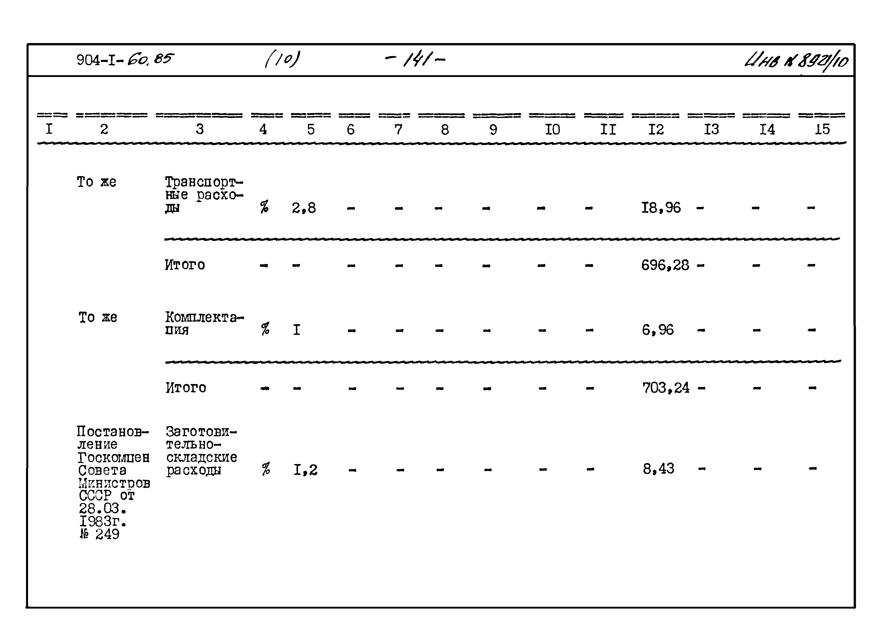 Типовой проект 904-1-60.85