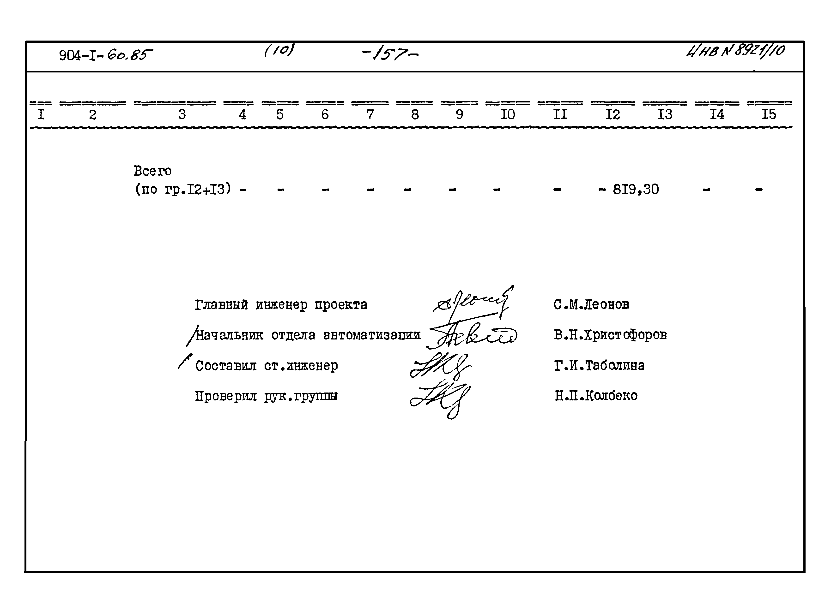 Типовой проект 904-1-60.85