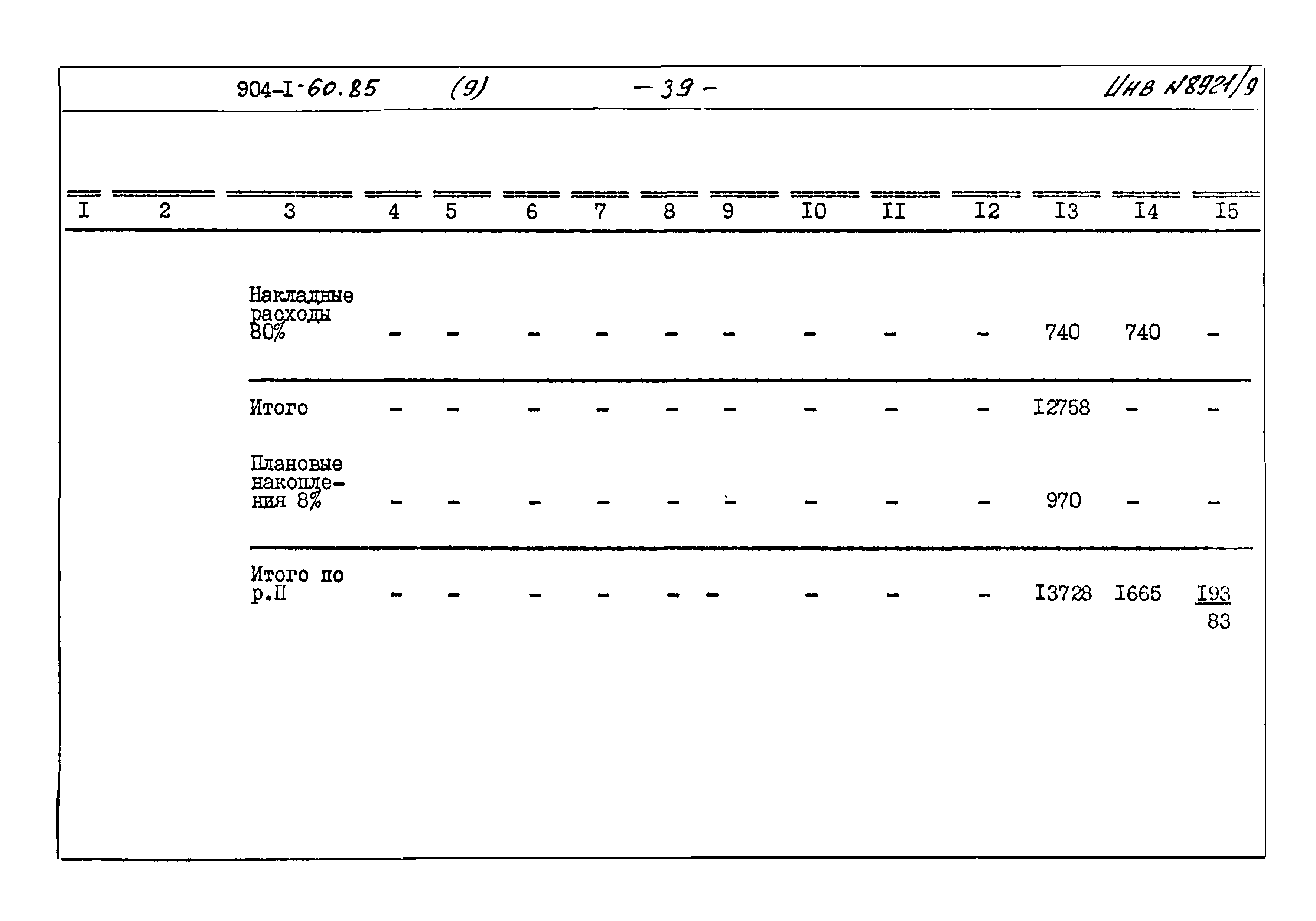 Типовой проект 904-1-60.85