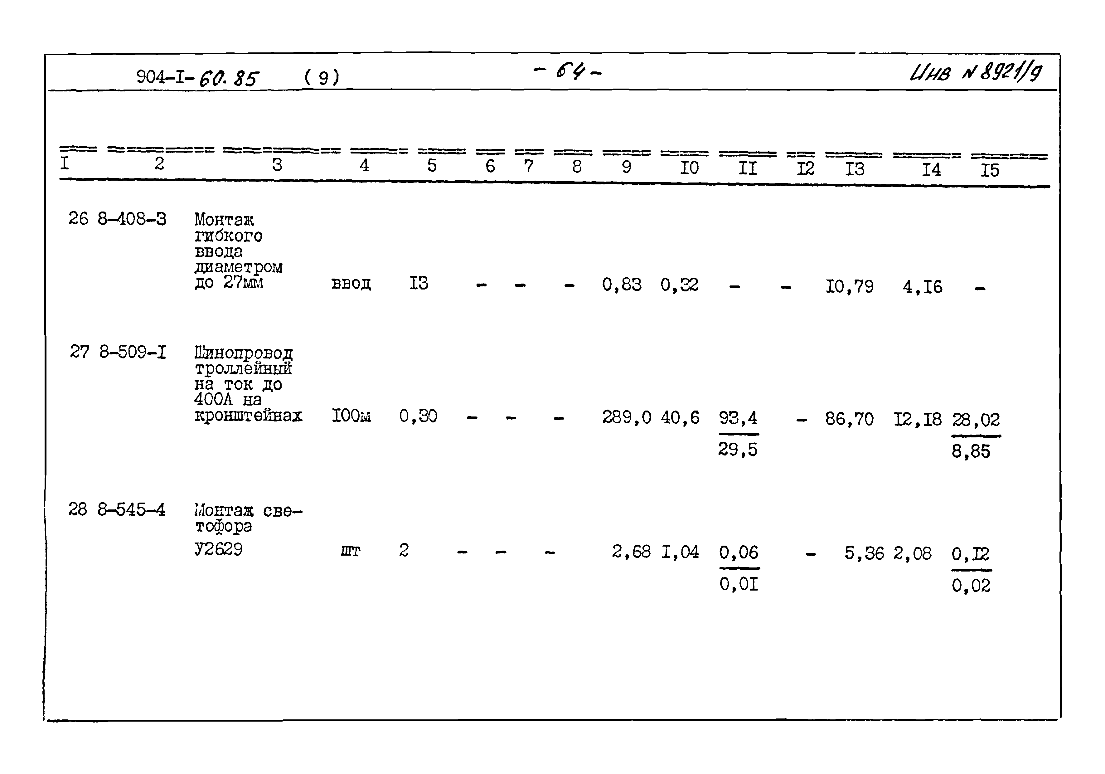 Типовой проект 904-1-60.85