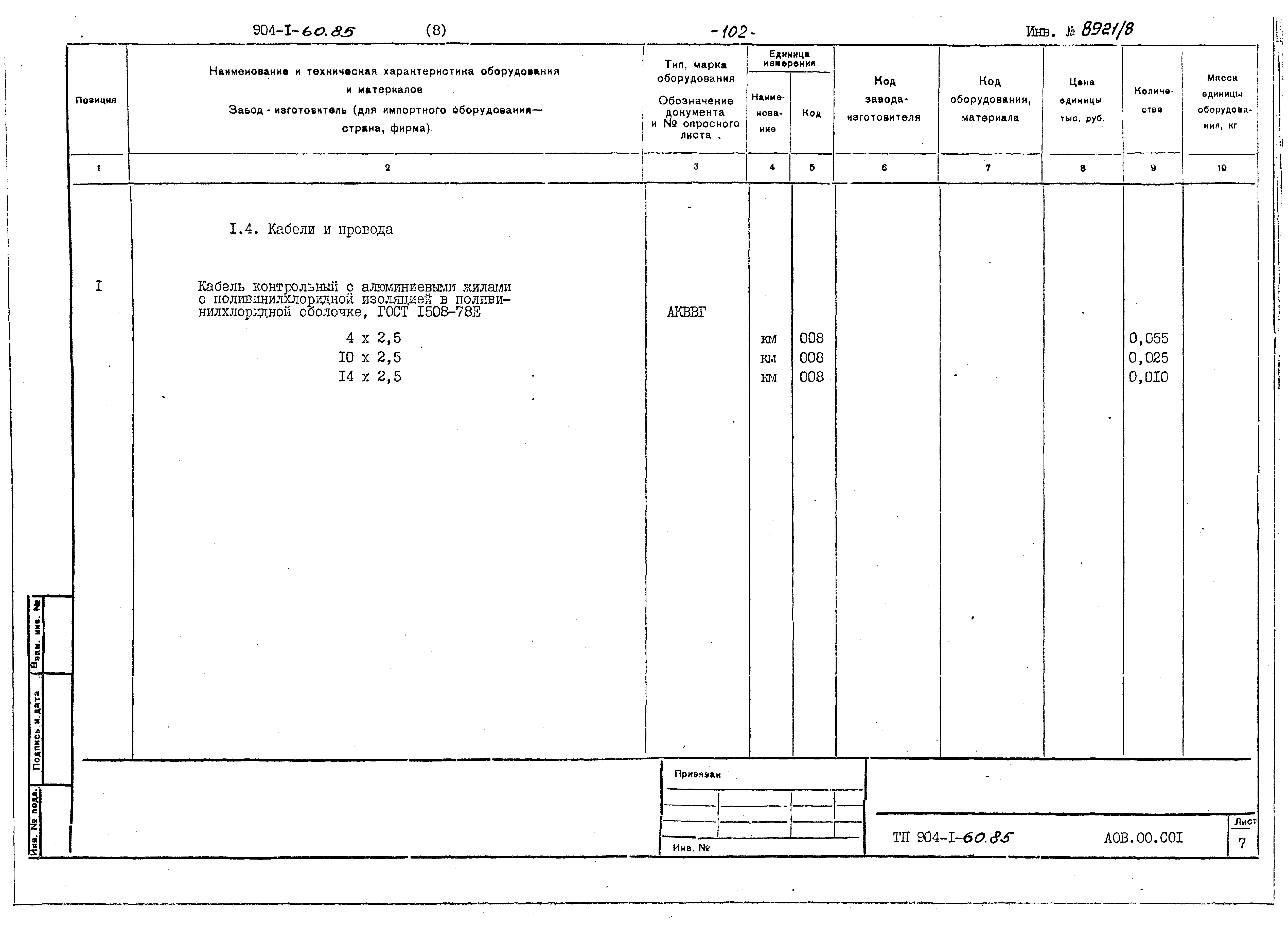 Типовой проект 904-1-60.85