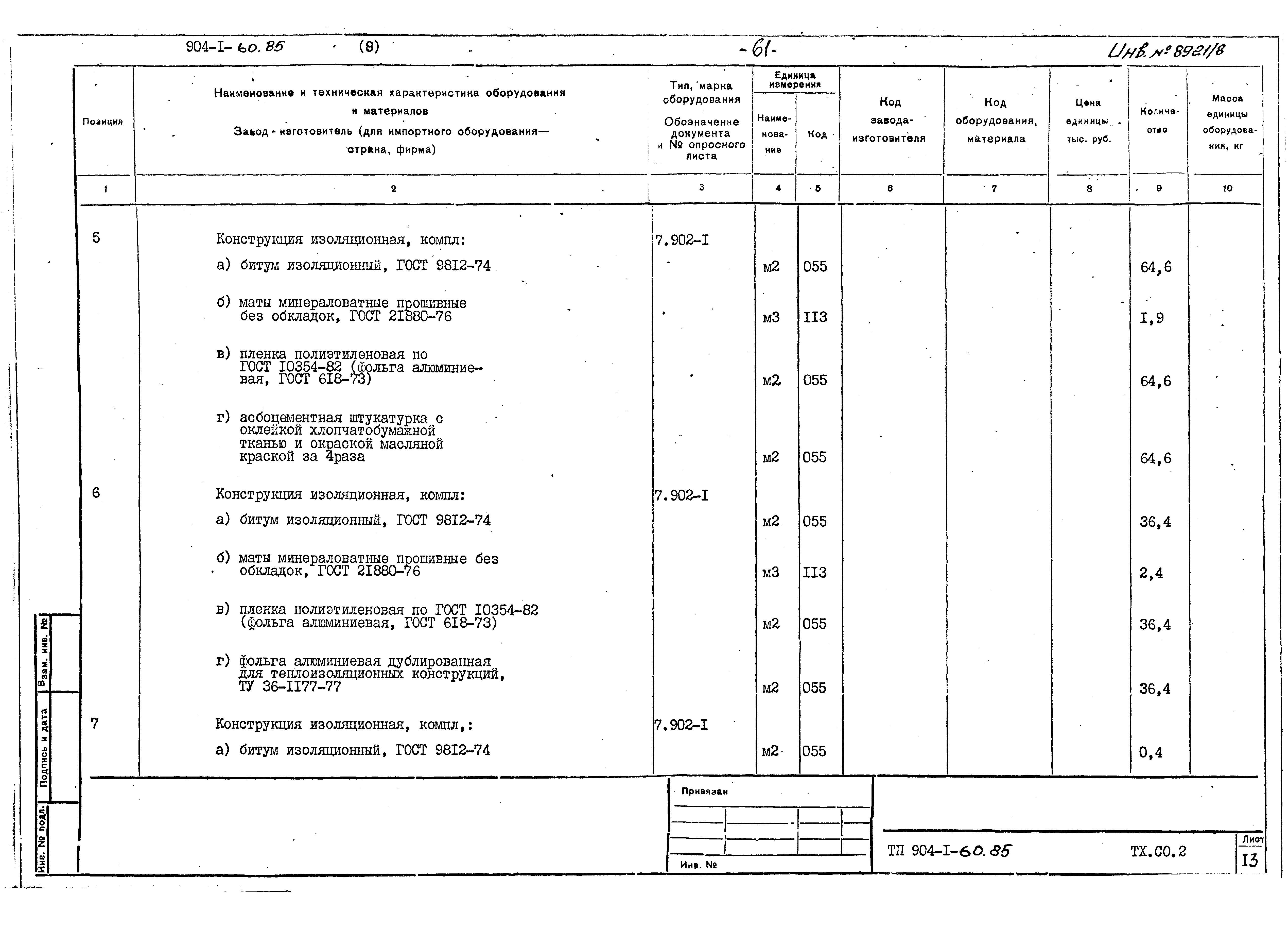 Типовой проект 904-1-60.85