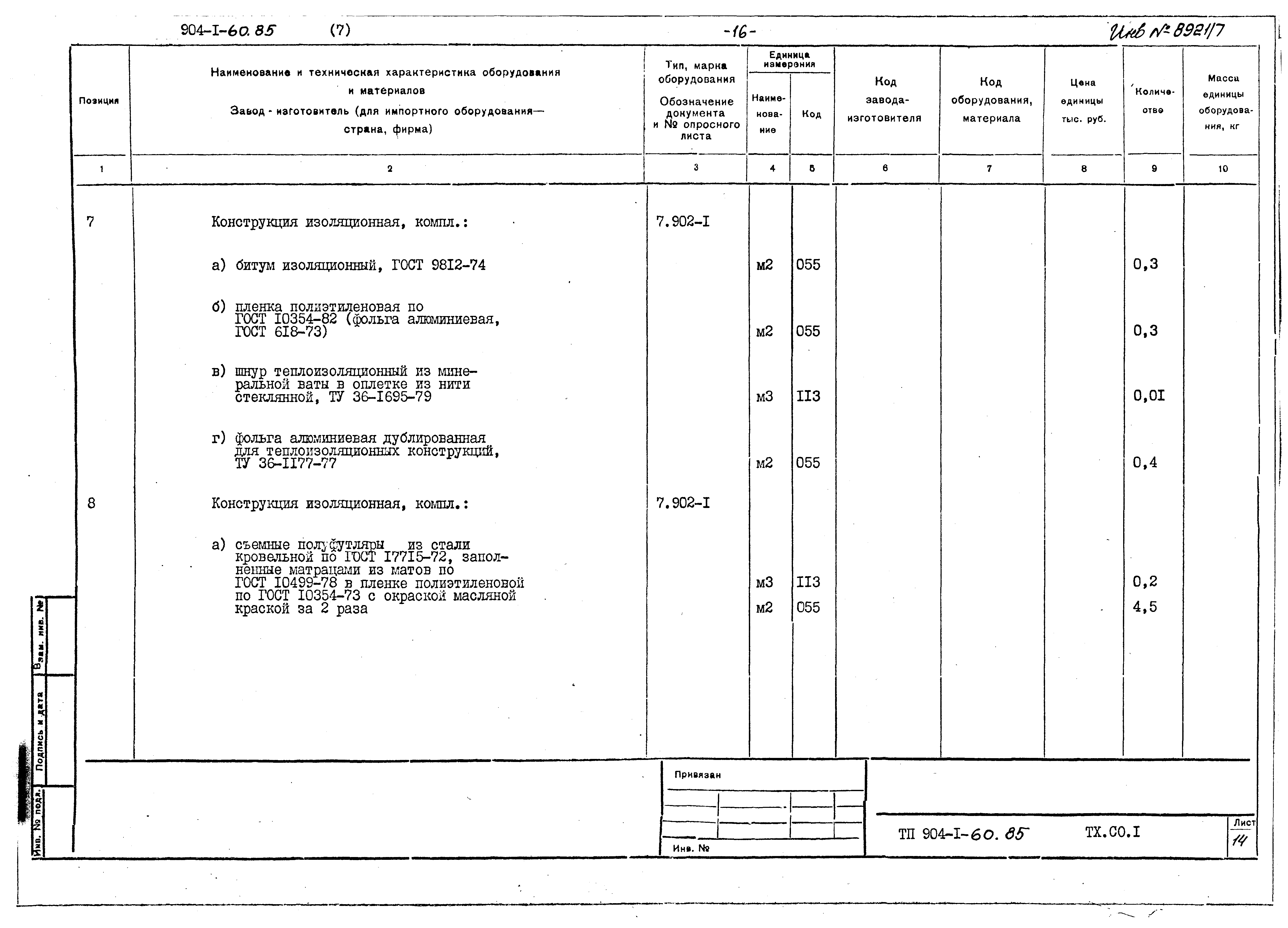 Типовой проект 904-1-60.85