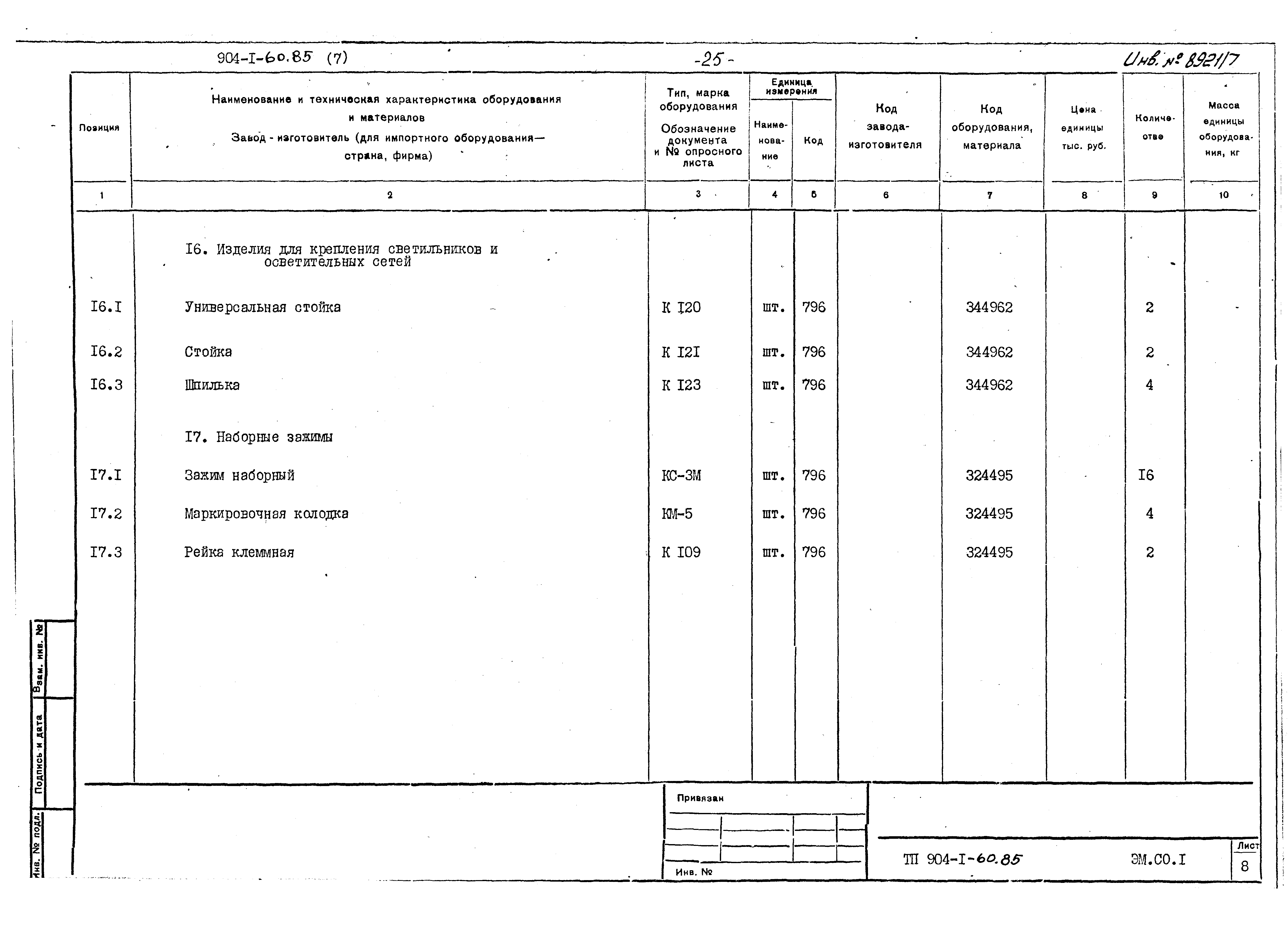 Типовой проект 904-1-60.85