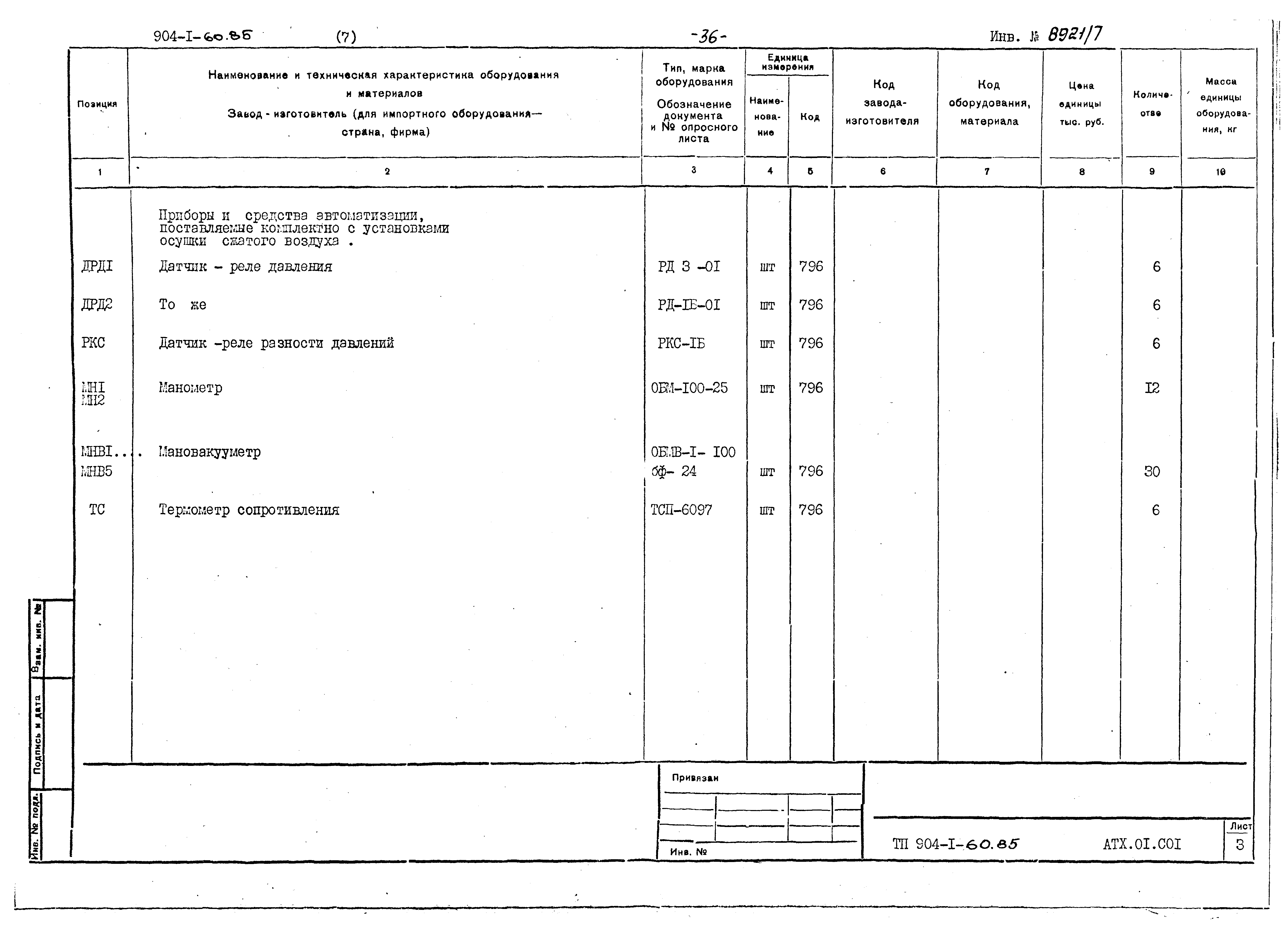 Типовой проект 904-1-60.85