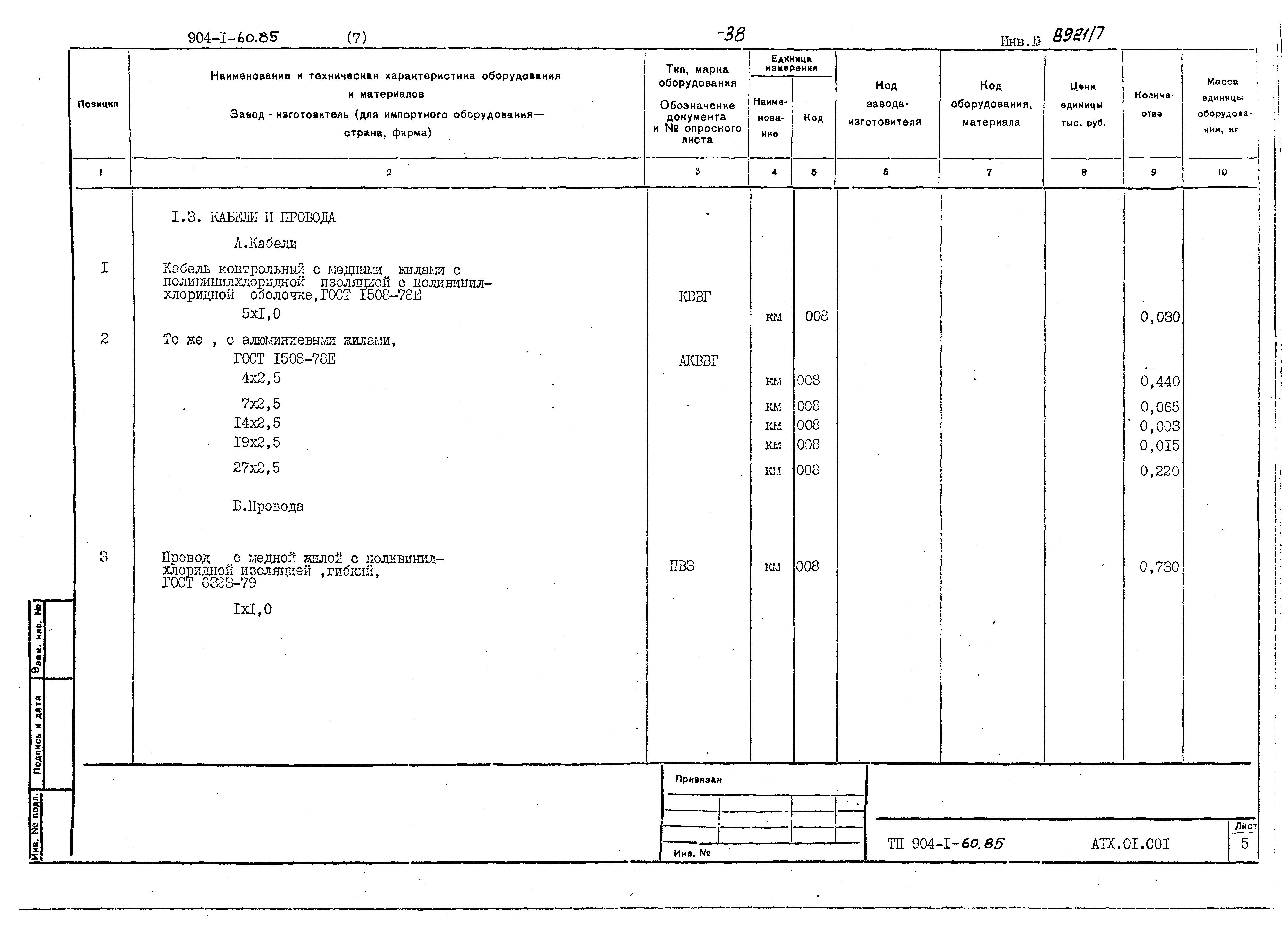 Типовой проект 904-1-60.85