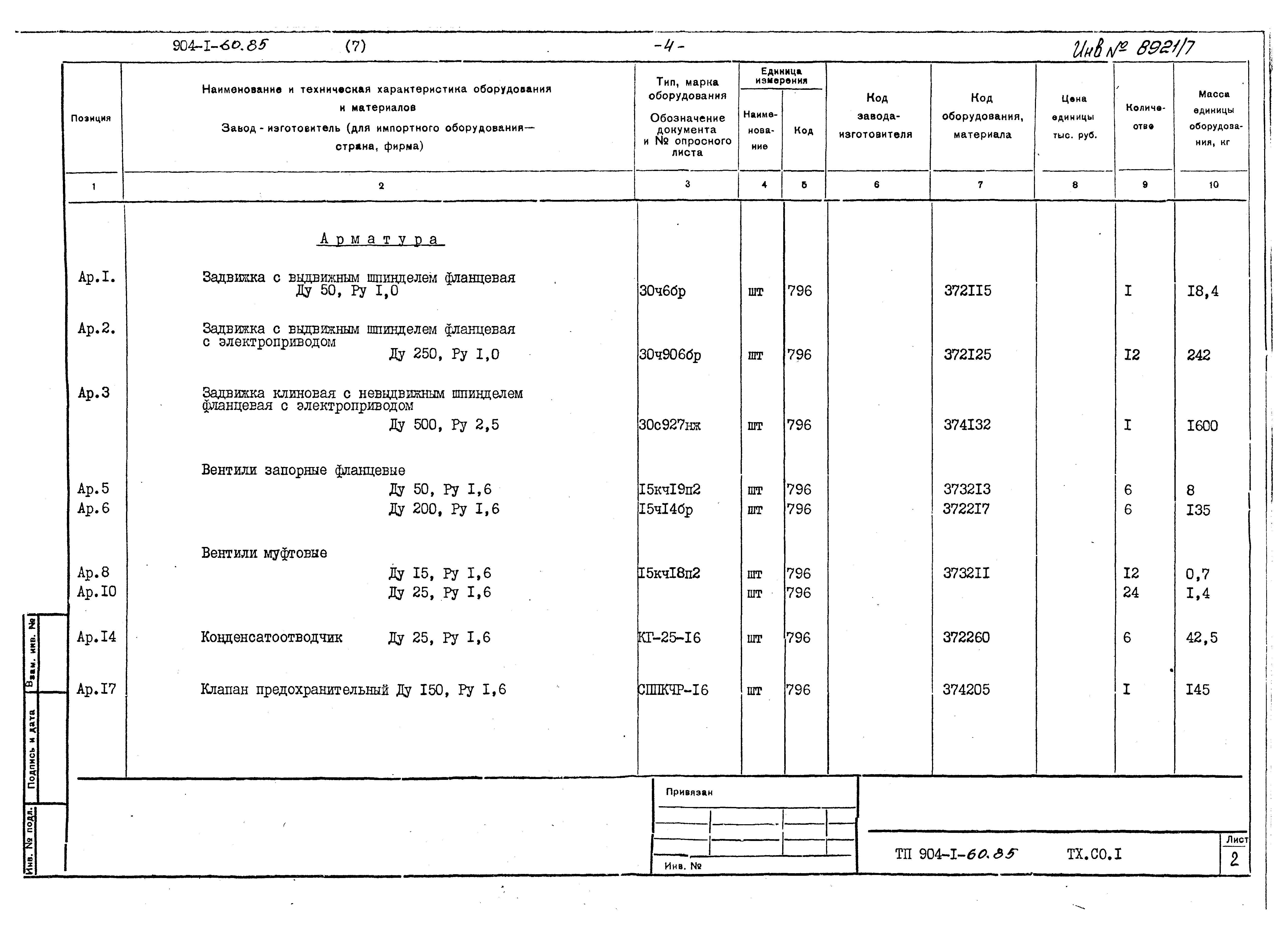 Типовой проект 904-1-60.85