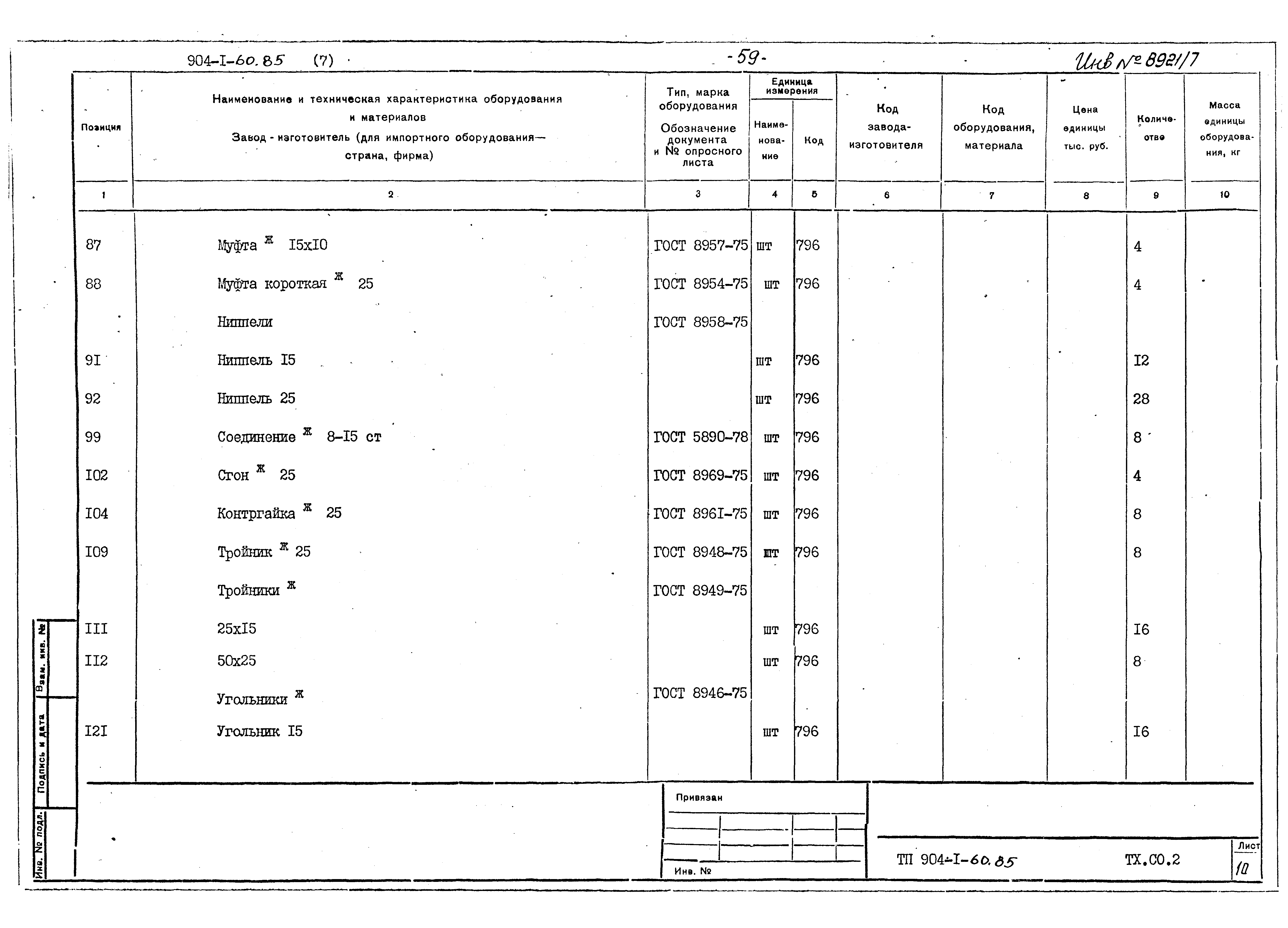 Типовой проект 904-1-60.85