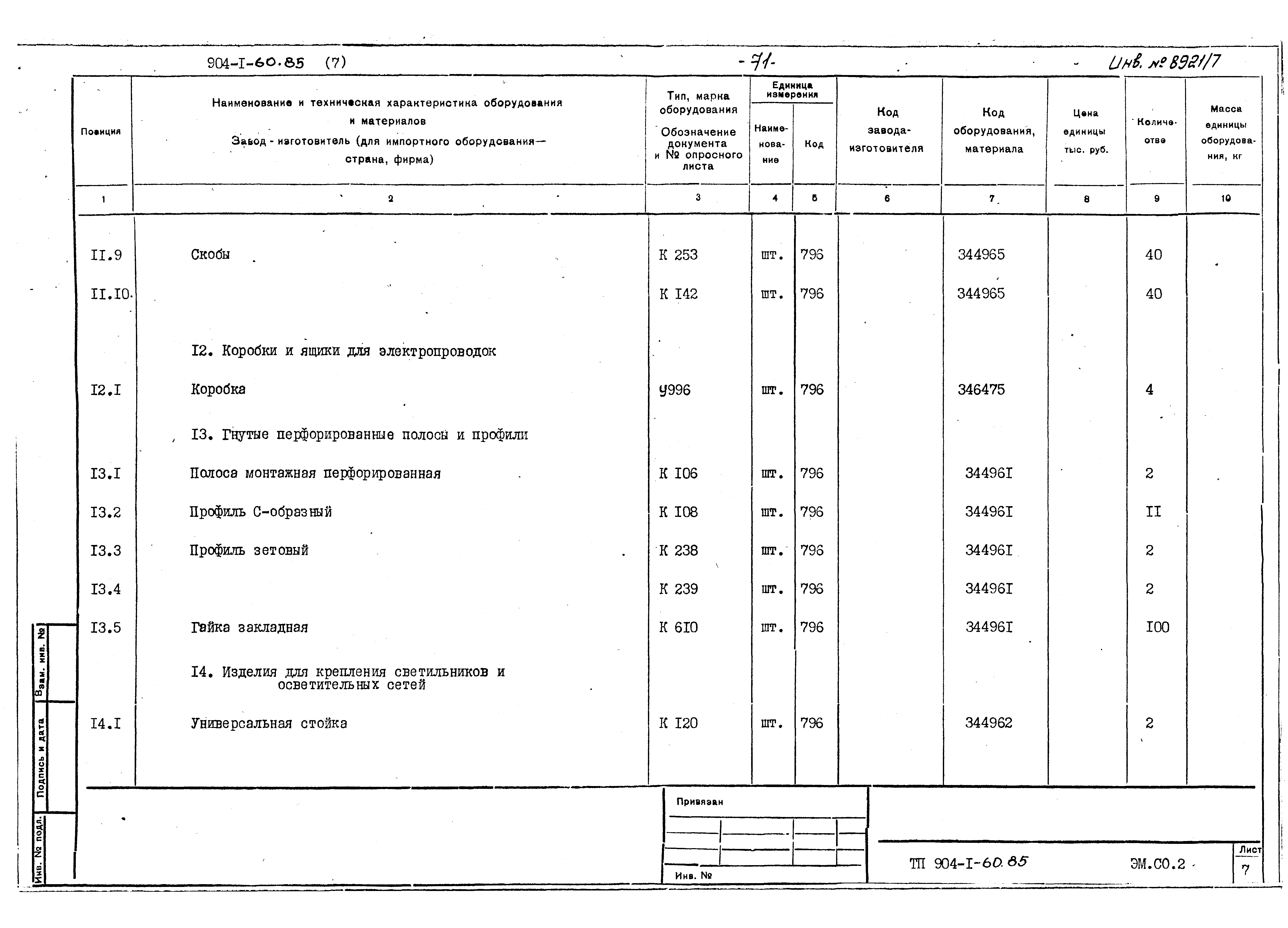 Типовой проект 904-1-60.85
