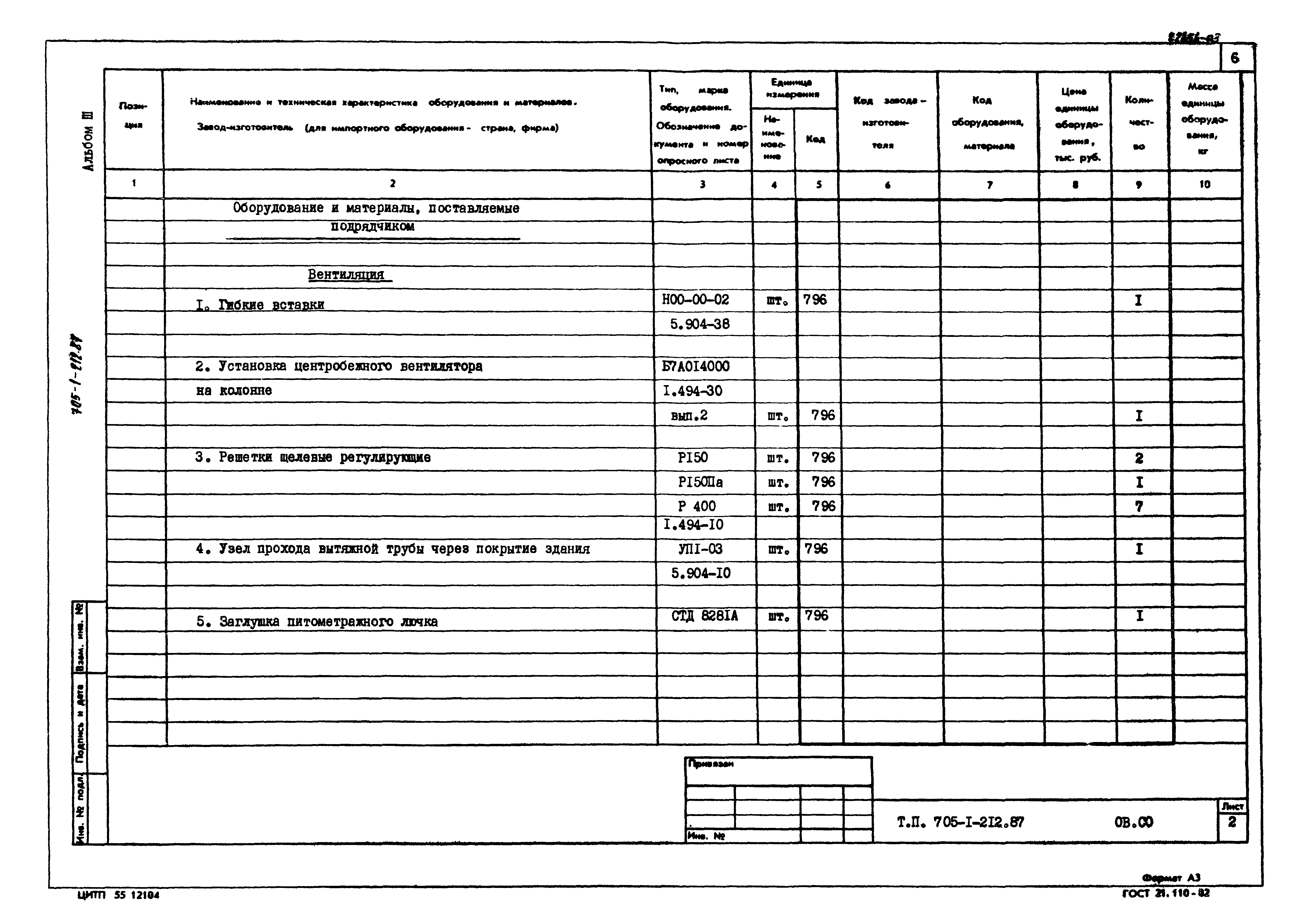 Типовой проект 705-1-212.87