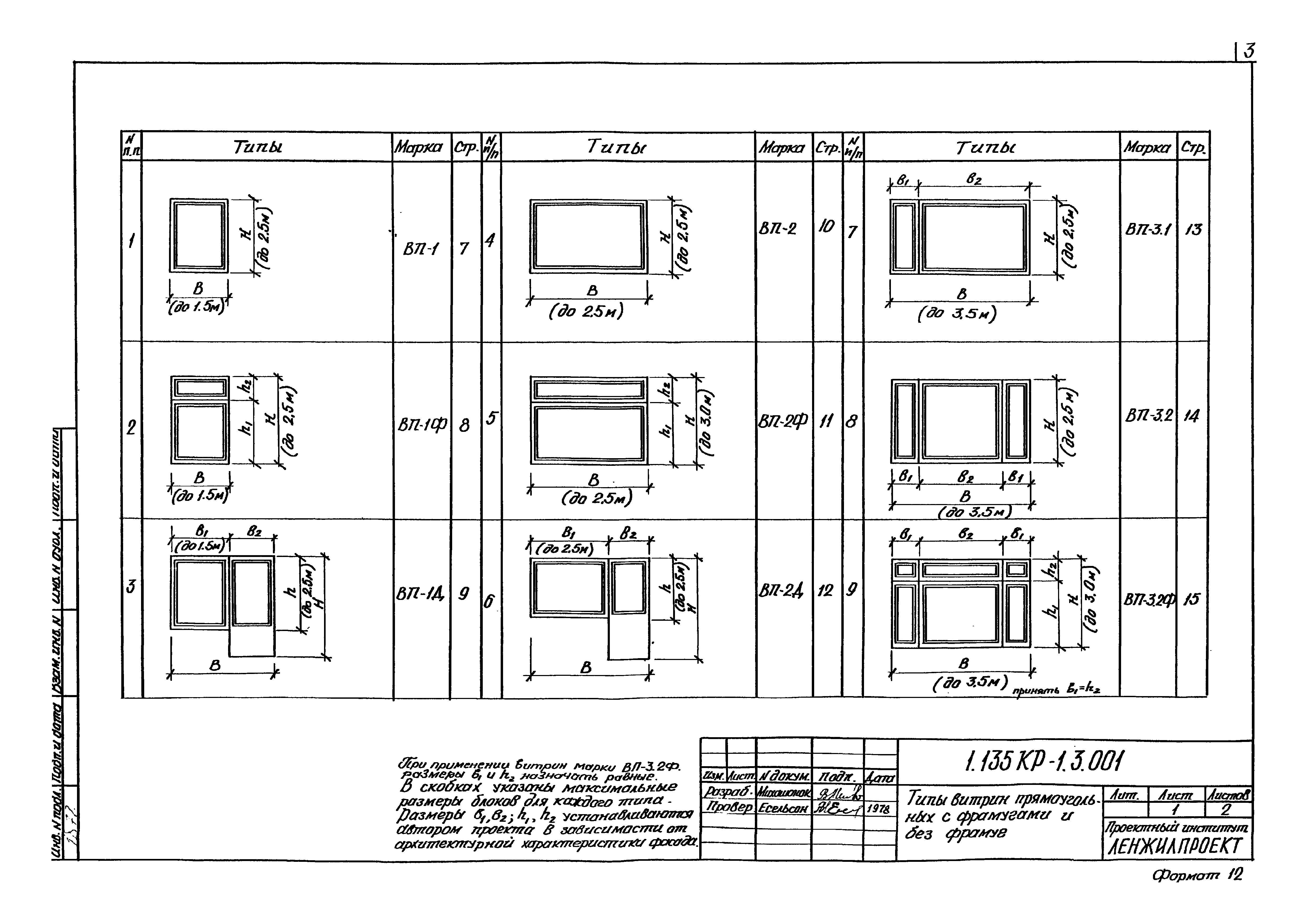 Скачать Серия 1.135 КР-1 Выпуск 3. Витрины деревянные для встроенных  учреждений различного назначения в домах капитального ремонта. Рабочие  чертежи деревянных витрин