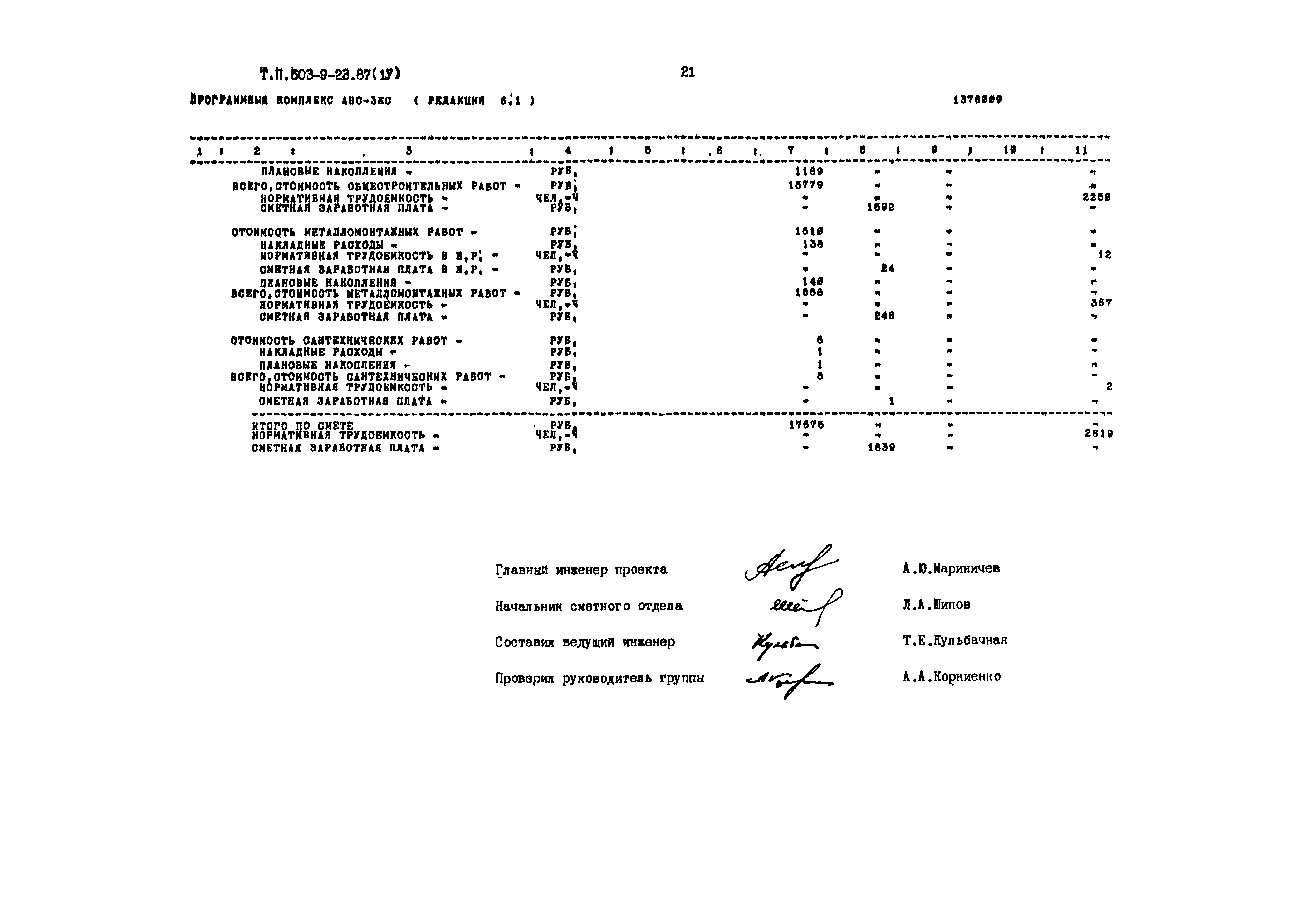 Типовой проект 503-9-23.87