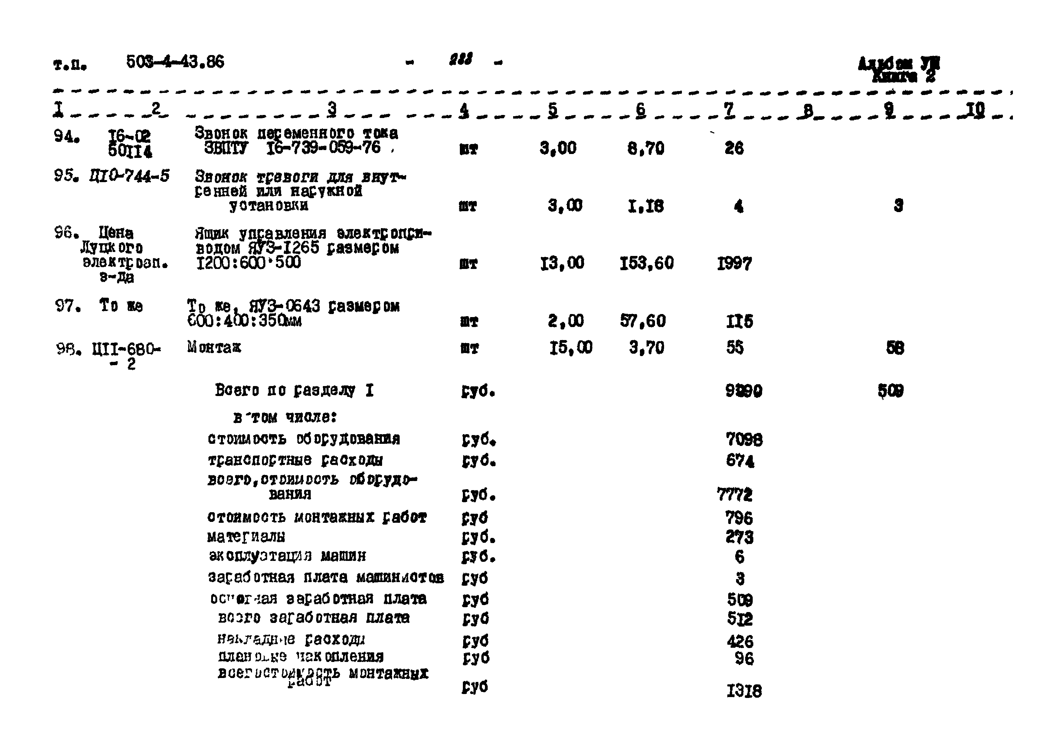 Типовой проект 503-4-43.86