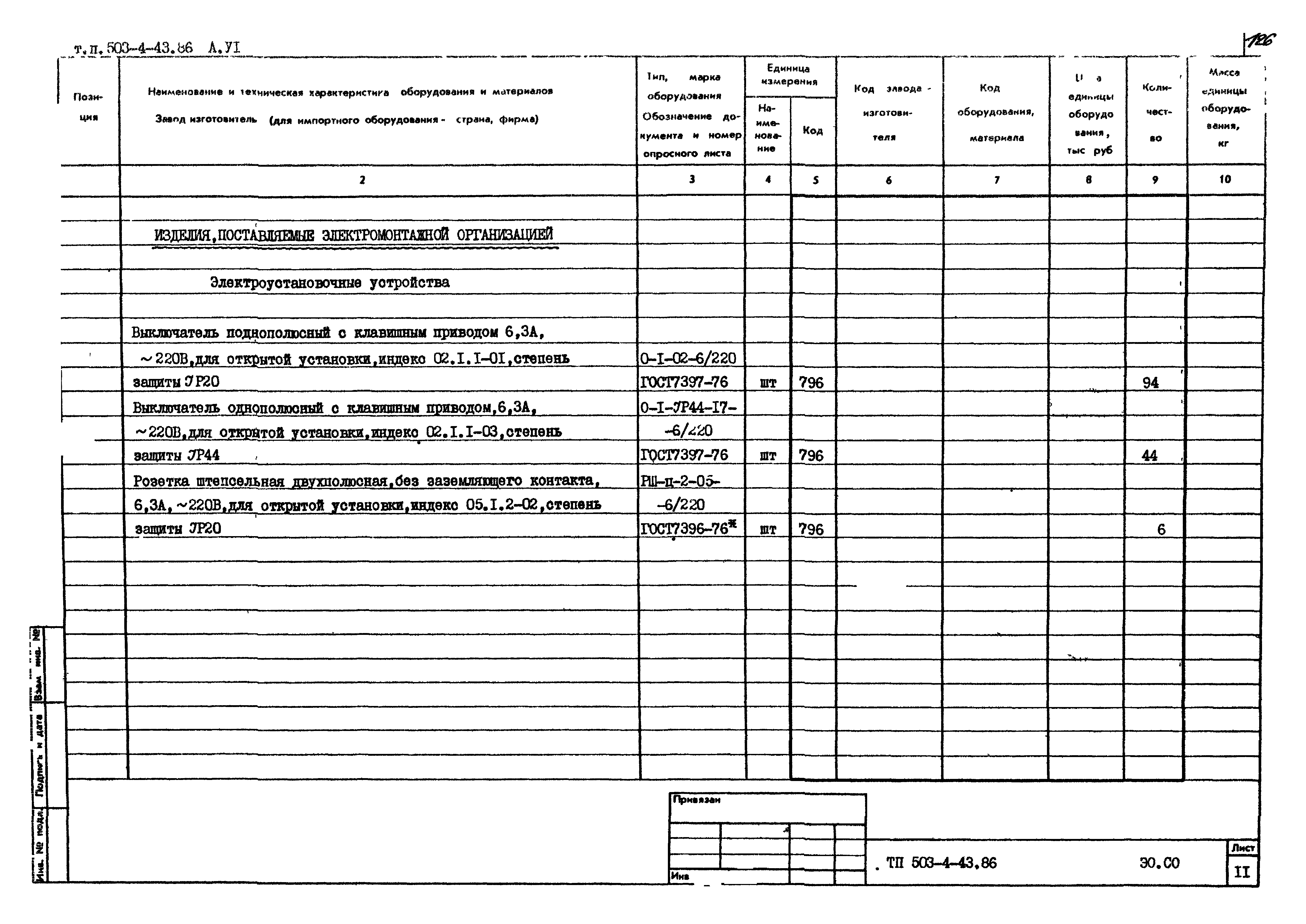 Типовой проект 503-4-43.86