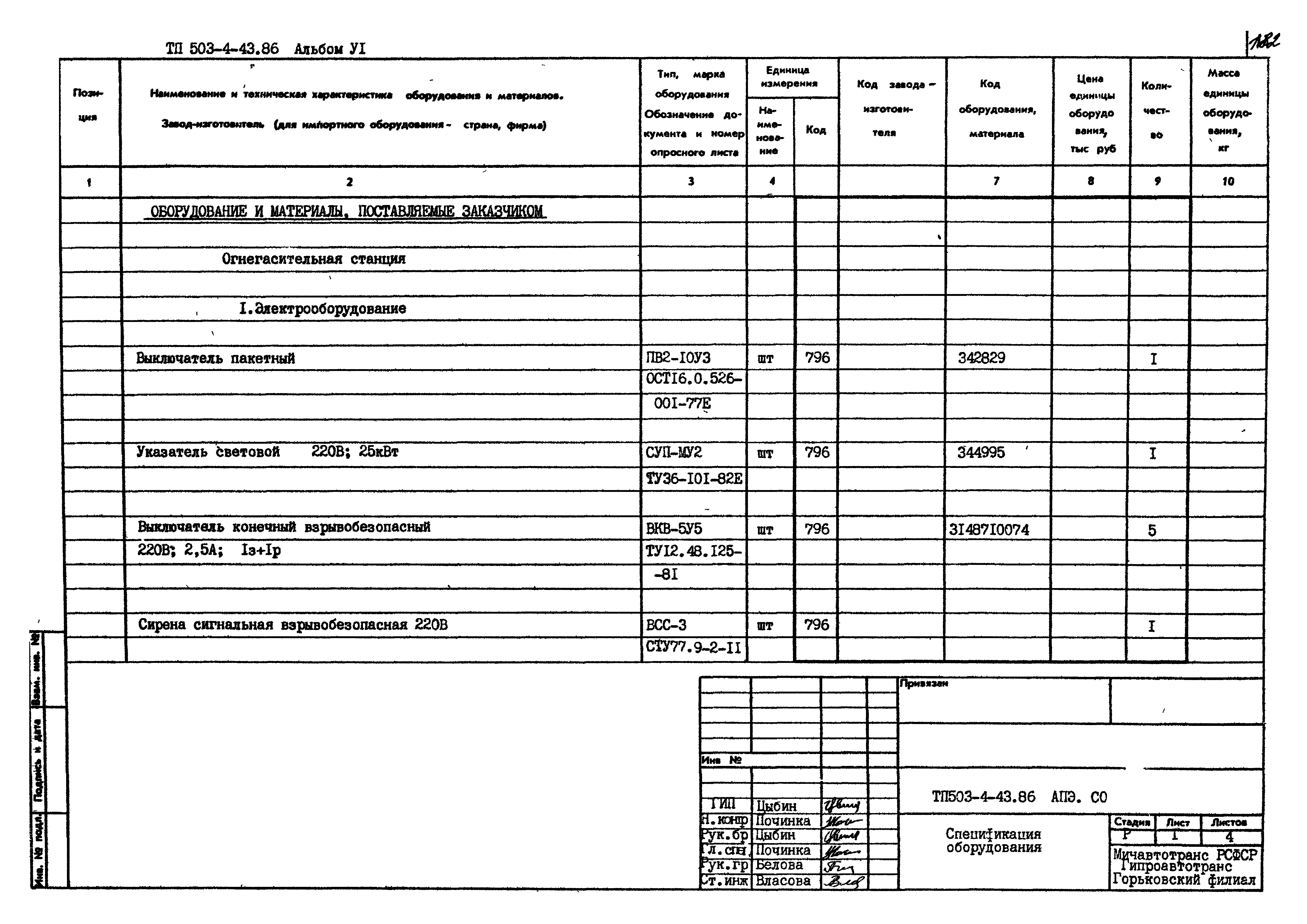 Типовой проект 503-4-43.86