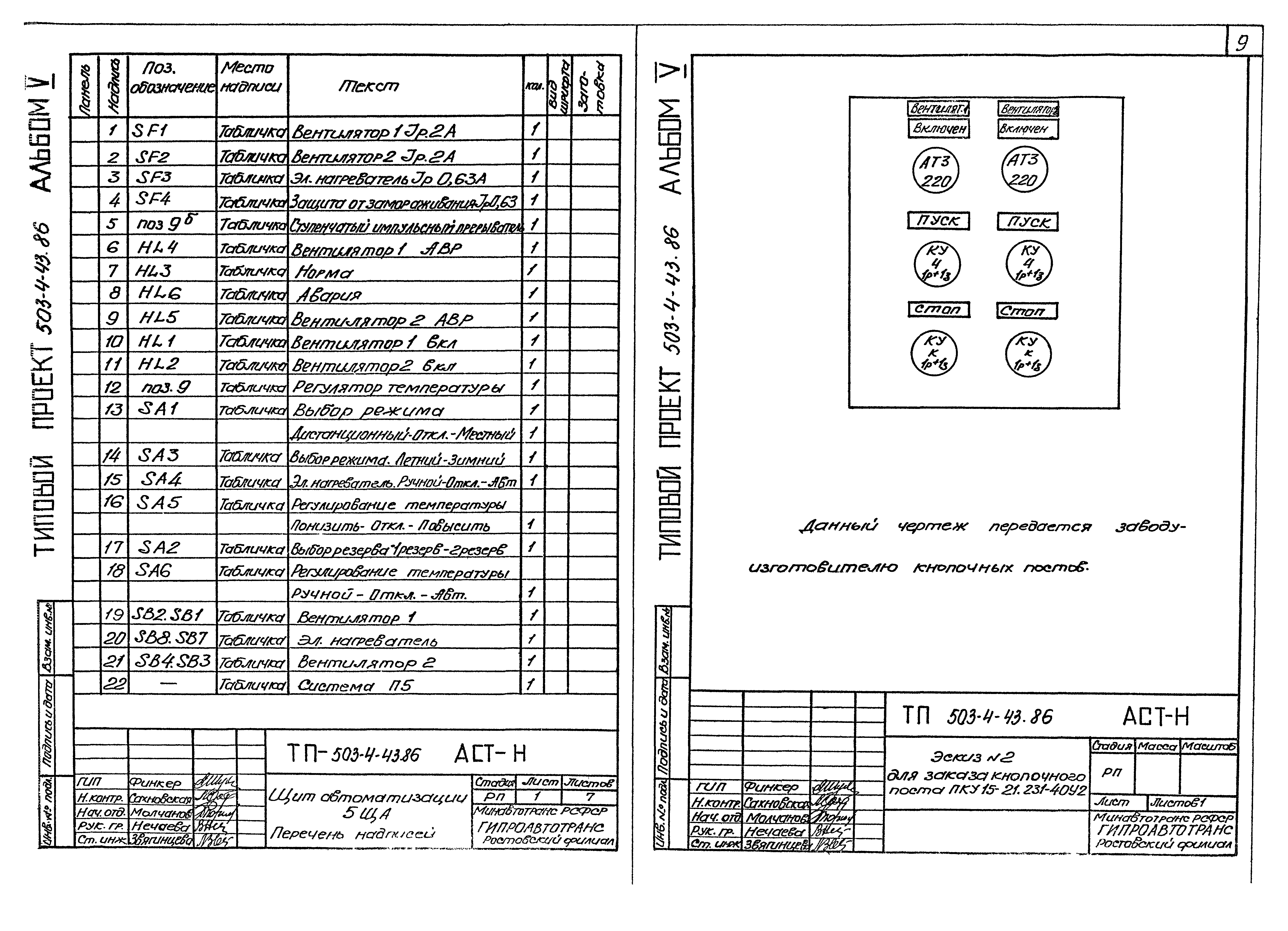 Типовой проект 503-4-43.86