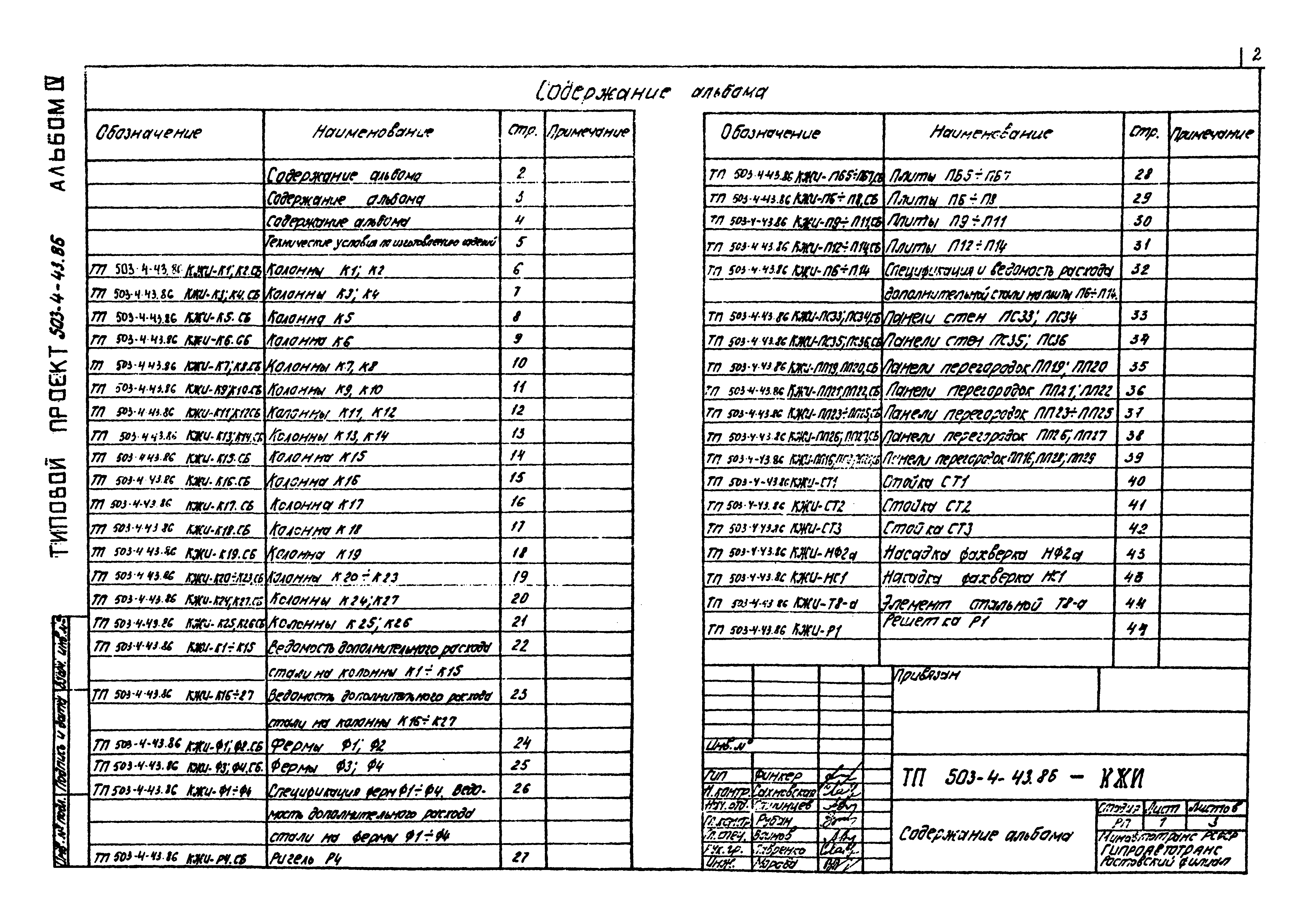 Типовой проект 503-4-43.86